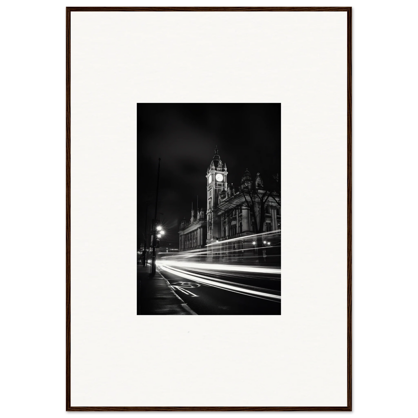 Black and white night photo of Westminster with light trails, perfect for Temporal Phantasm Glide