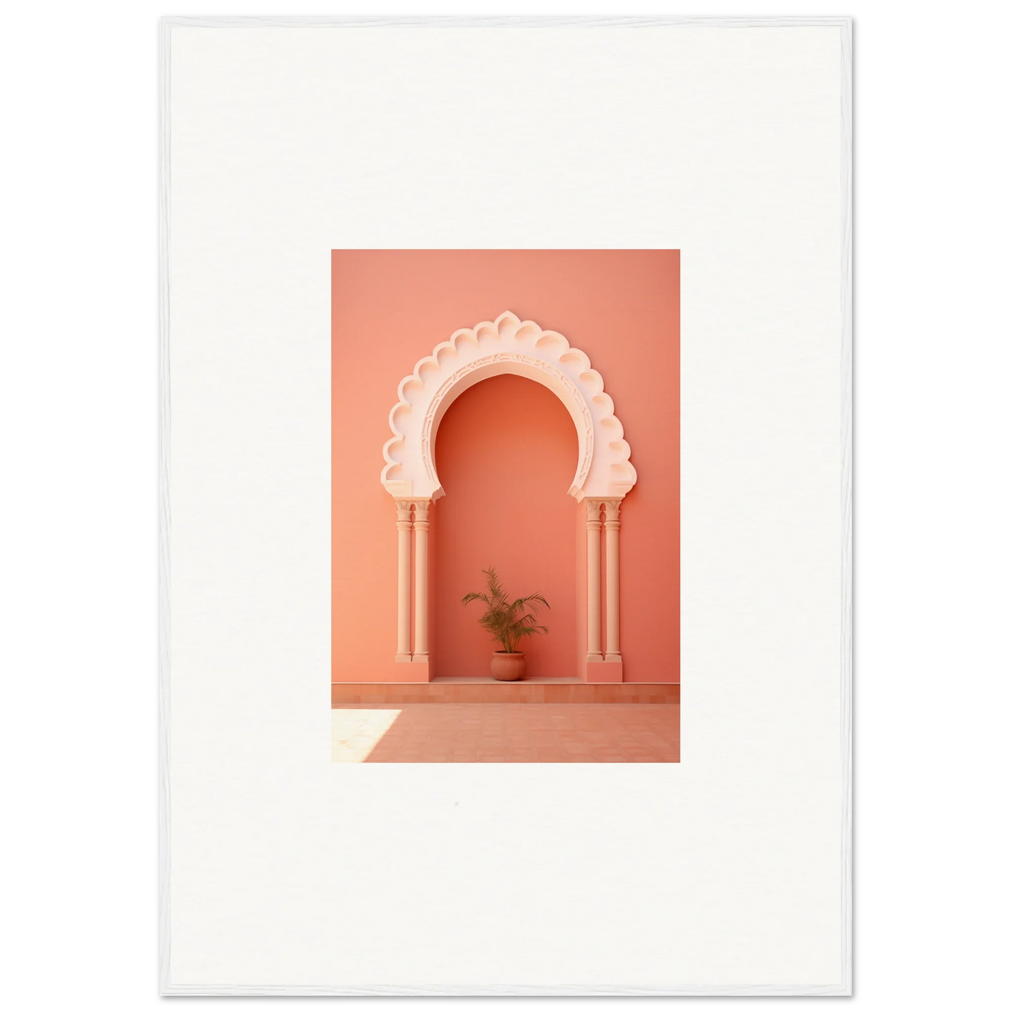 Decorative coral archway with scallops and a plant, perfect for Narco Échappatoire Portal
