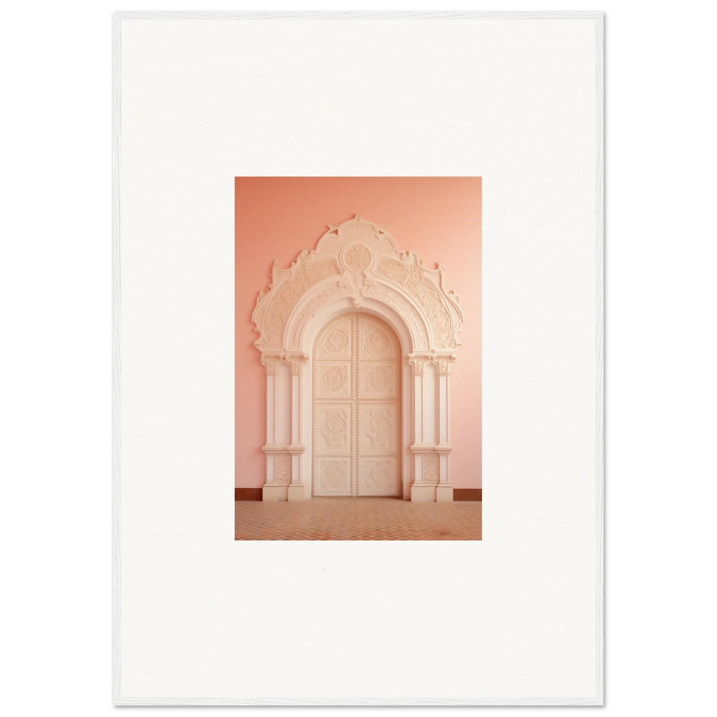 Ornate arched doorway in pale pink for Patio Reverie Sleutelenv special edition art™