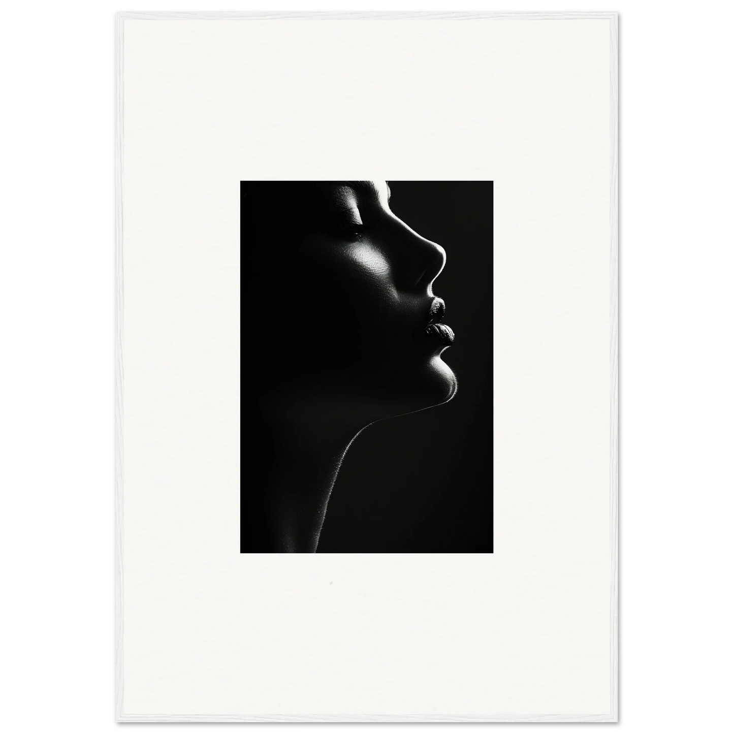 Dramatic black and white silhouette showcasing contours from Yin Space Reverie art™