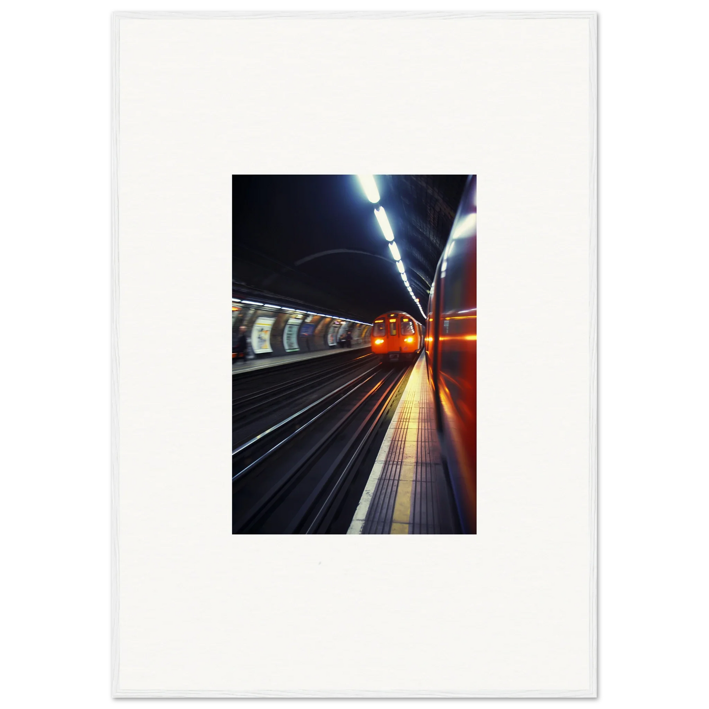 Underground subway station platform with curved walls in Threads Passagesquent Hues special edition art™