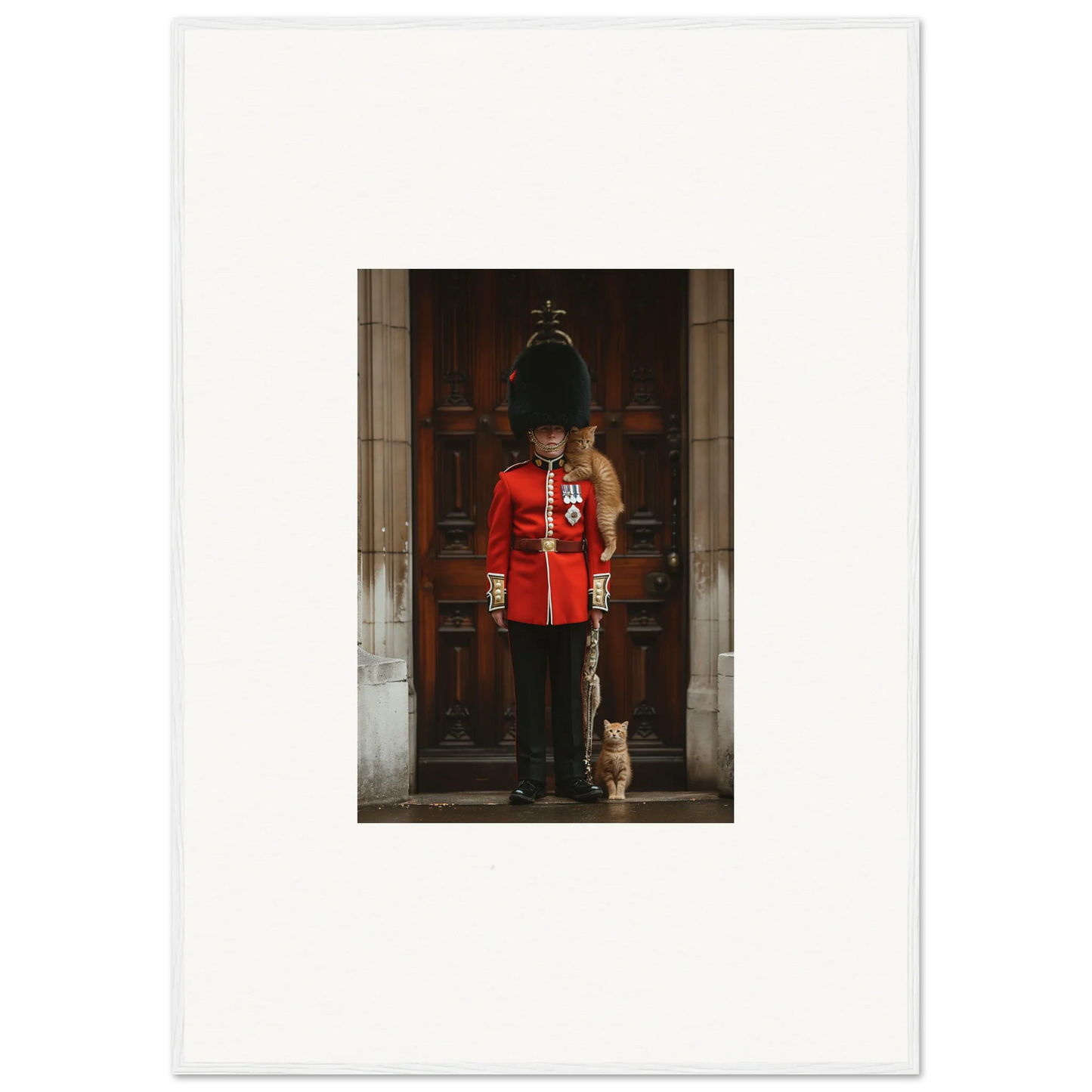 British Royal Guard in ceremonial uniform with a cat for God Save special edition art™