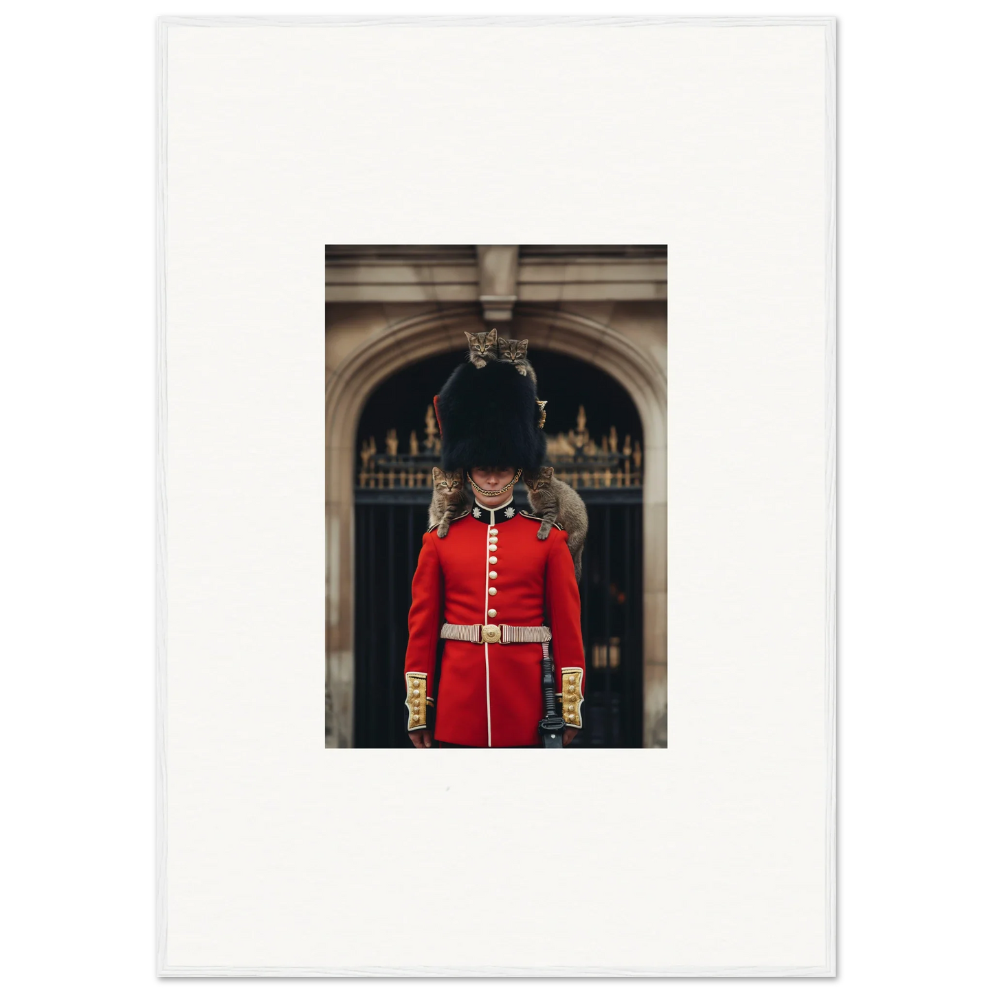 Queen’s Guard in red uniform and bearskin hat for Monarch’s Dreamaroos art™