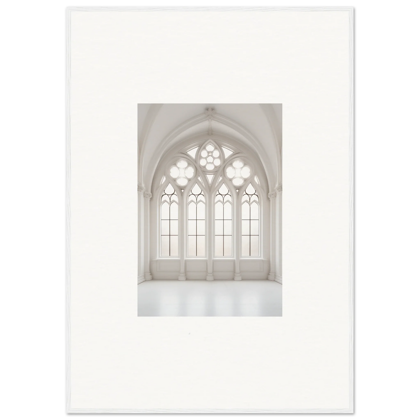 Gothic arched window with ornate tracery, a captivating piece from Ethereal Light Elegy