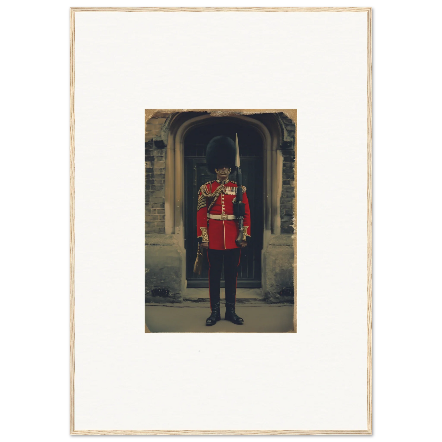 Royal guard in red uniform with bearskin hat for Solstice Brickbeard Visitor art™