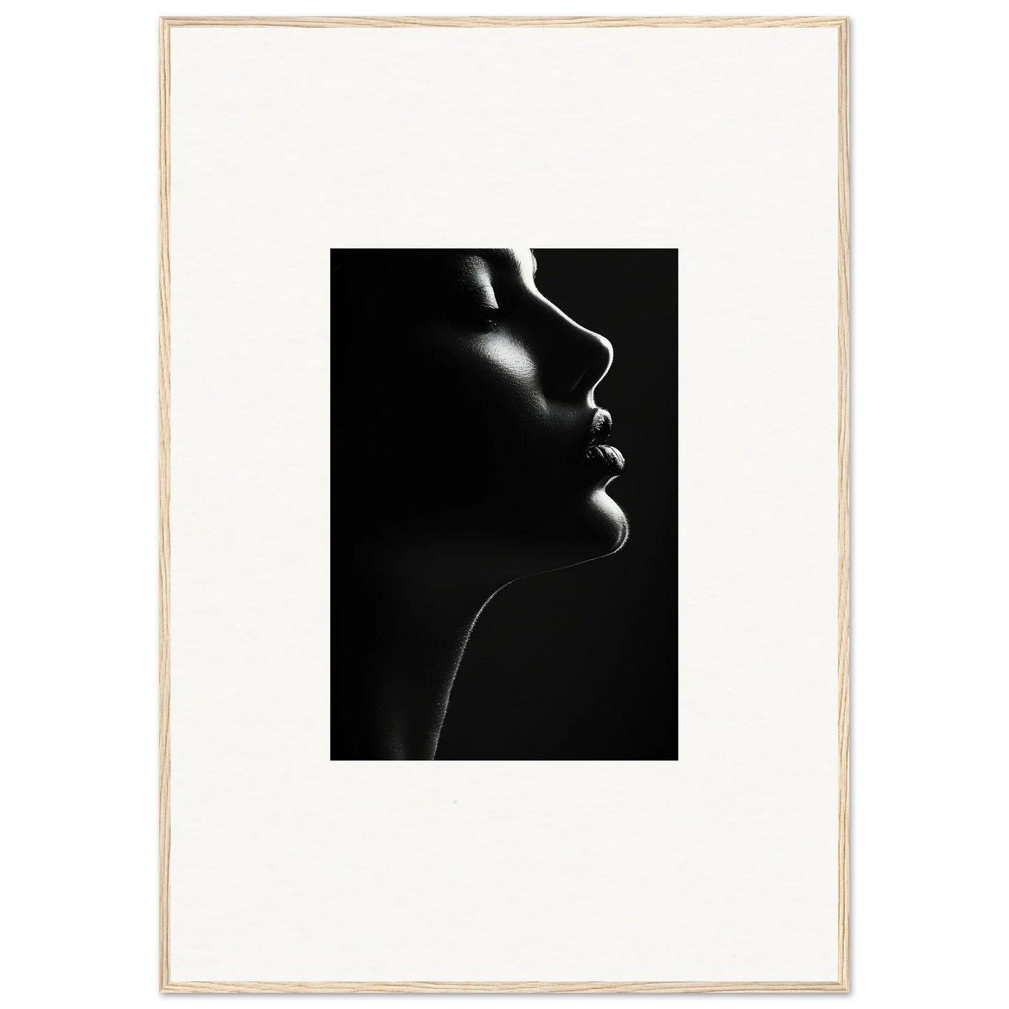 Dramatic black and white profile silhouette from Yin Space Reverie special edition art™