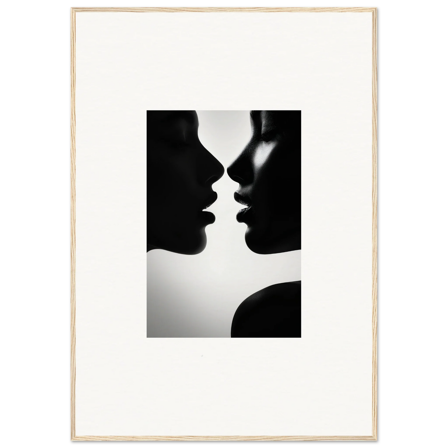 Two silhouetted profiles in an intimate moment from Sables Dance special edition art™