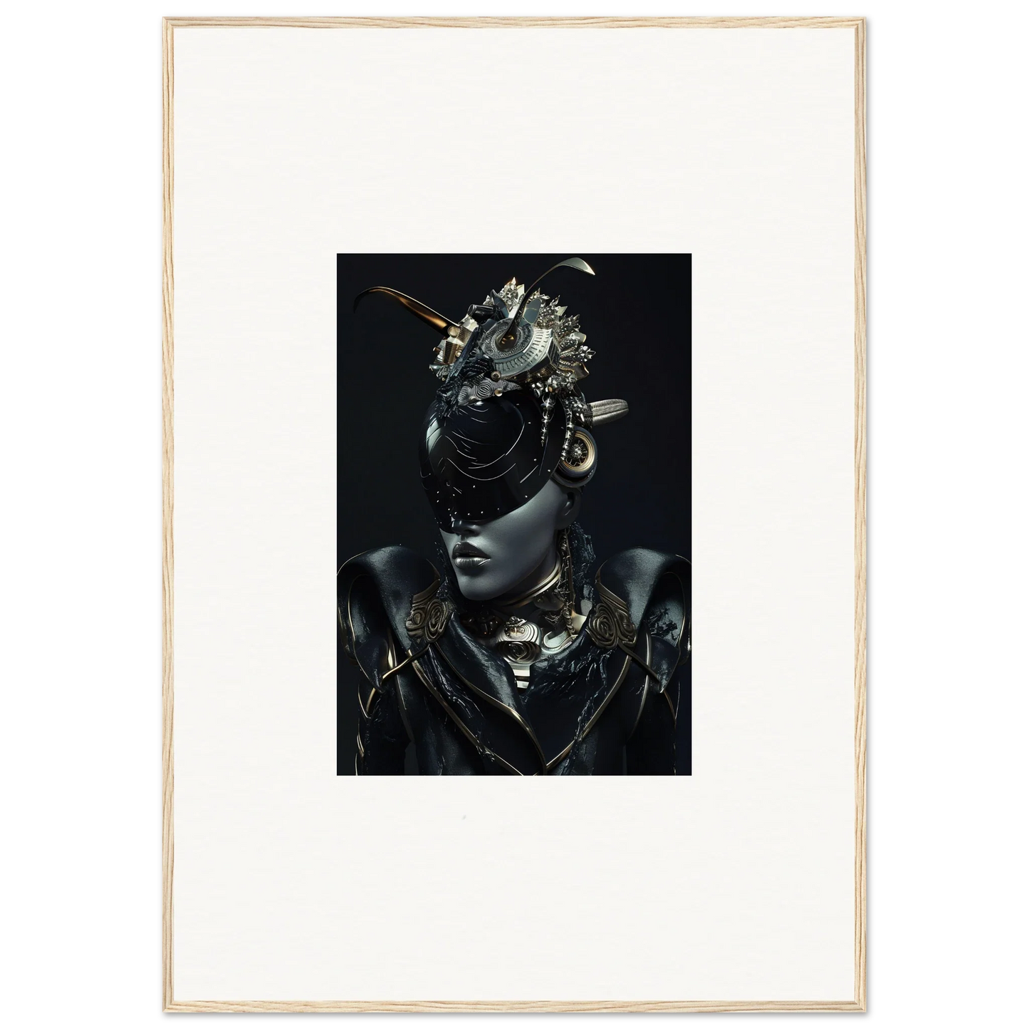 Striking Queenbotorama canvas print of a figure in headdress and ornate jewelry
