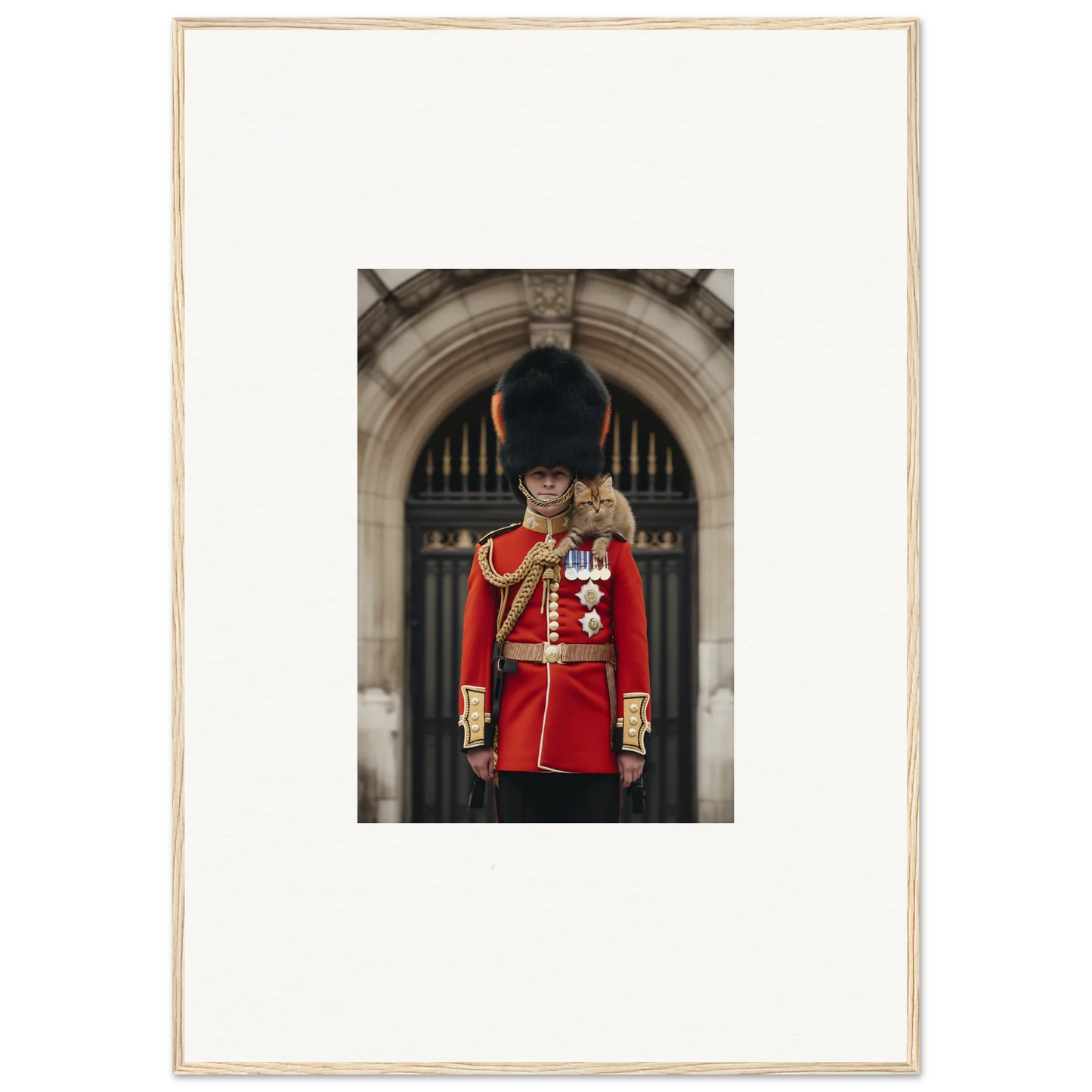 British Royal Guard in red uniform with bearskin, part of Royal Red Reverie art