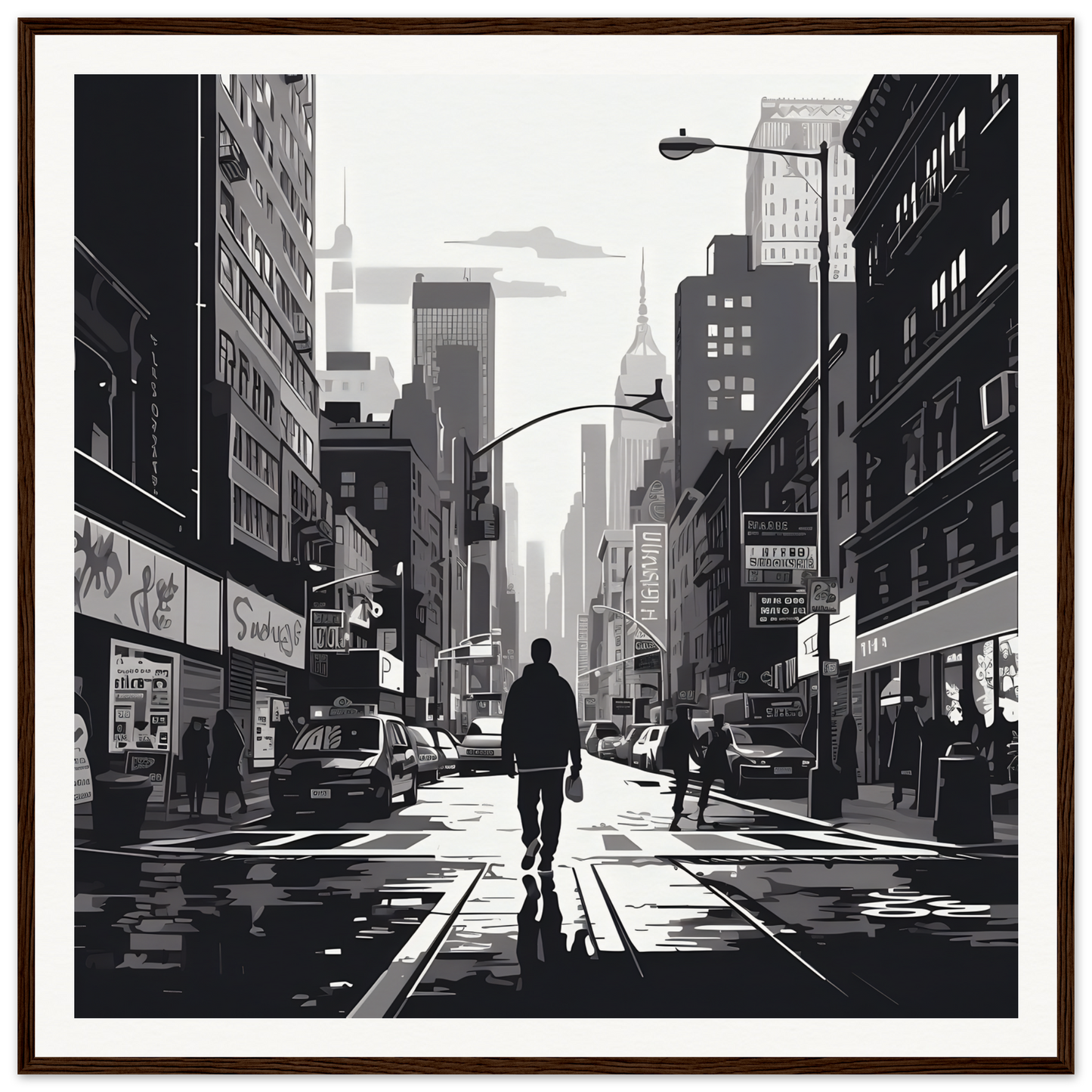 Silhouetted figure walking alone, perfect for Solitude Charms Silhouettes art collection