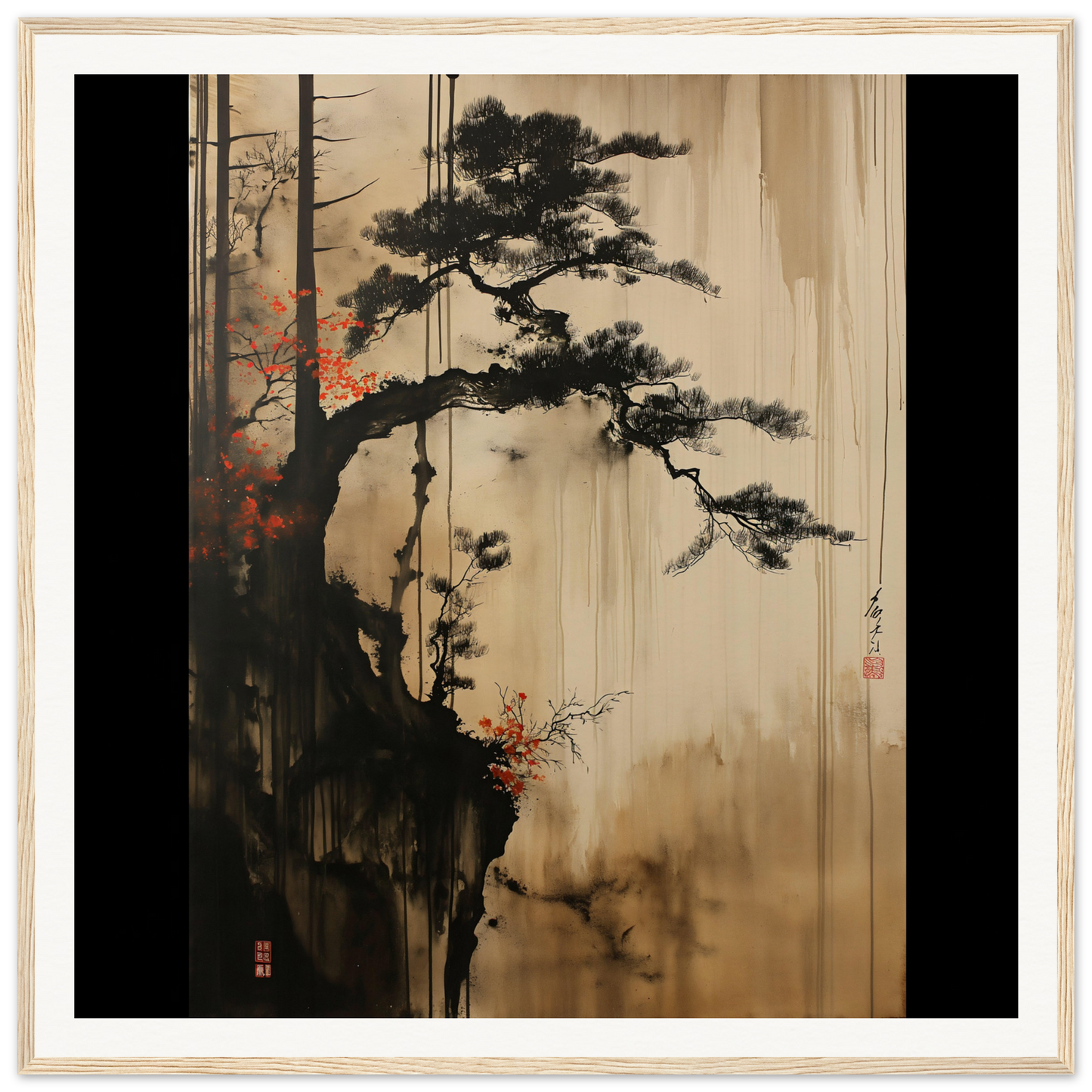 Gnarled pine tree with twisted branches in Luminous Pine Solitude special edition art™