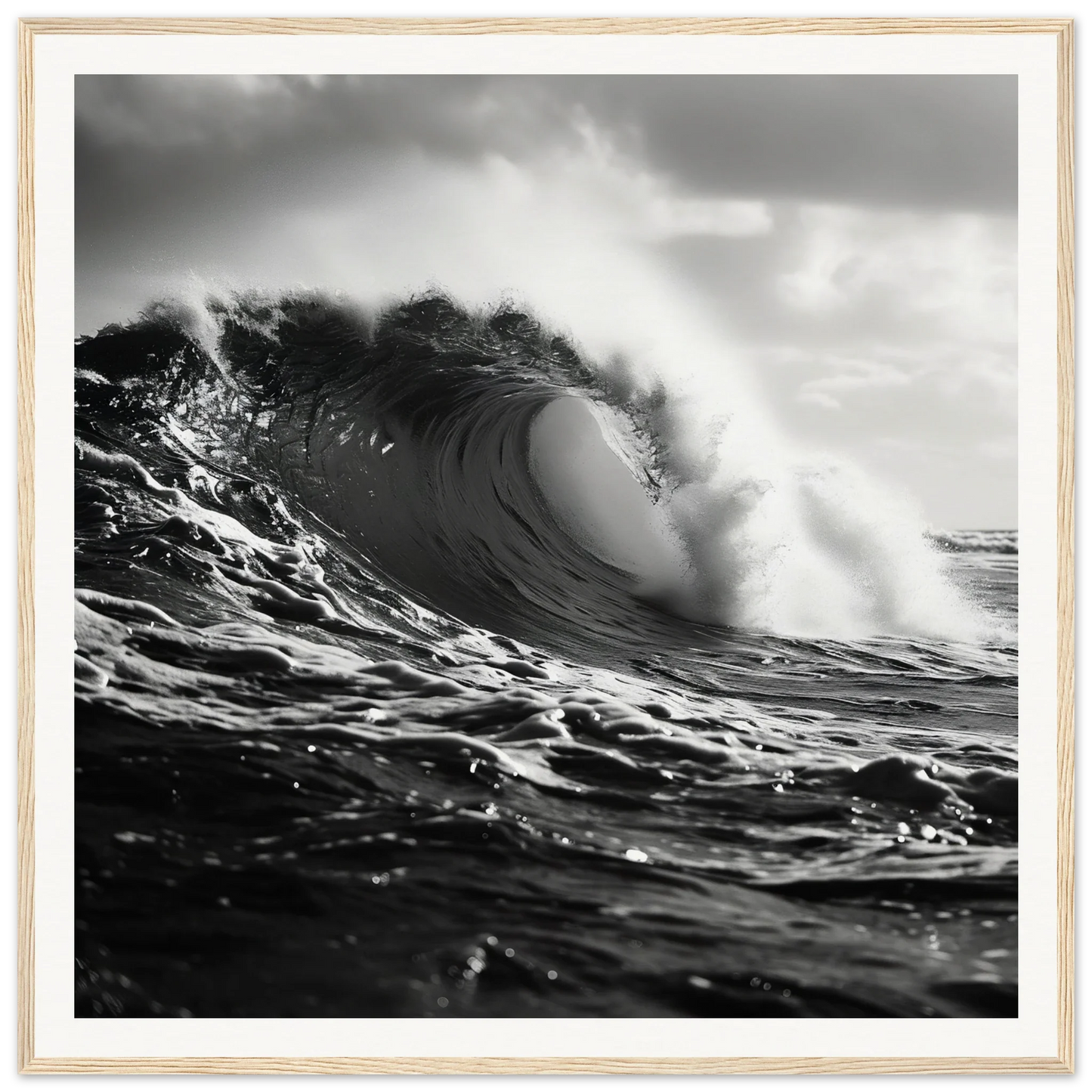 Powerful ocean wave curling into a barrel shape in Tidal Convergence Whisper artwork