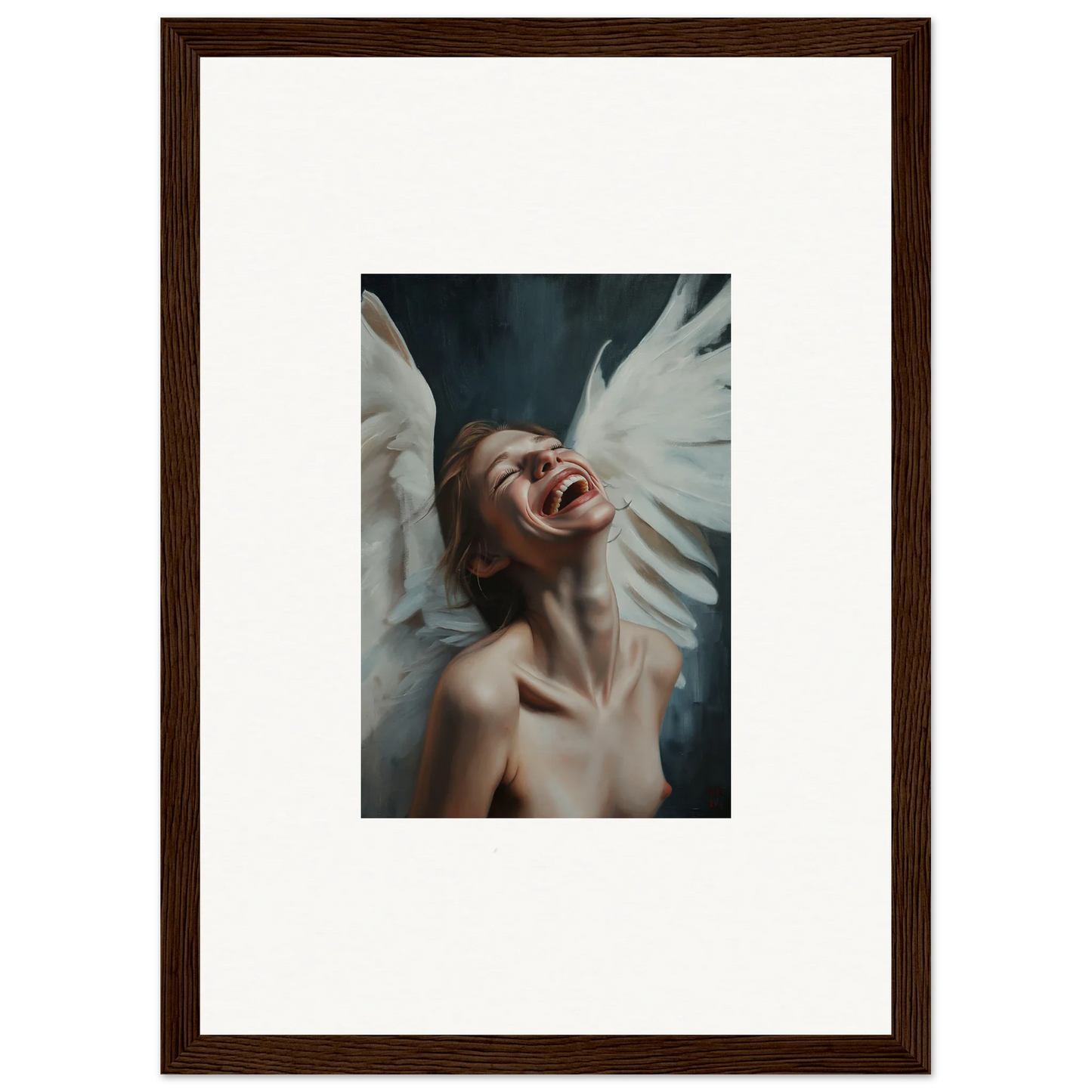 Framed wall art of a person with wings for stunning room decoration, Seraphic Euphoria
