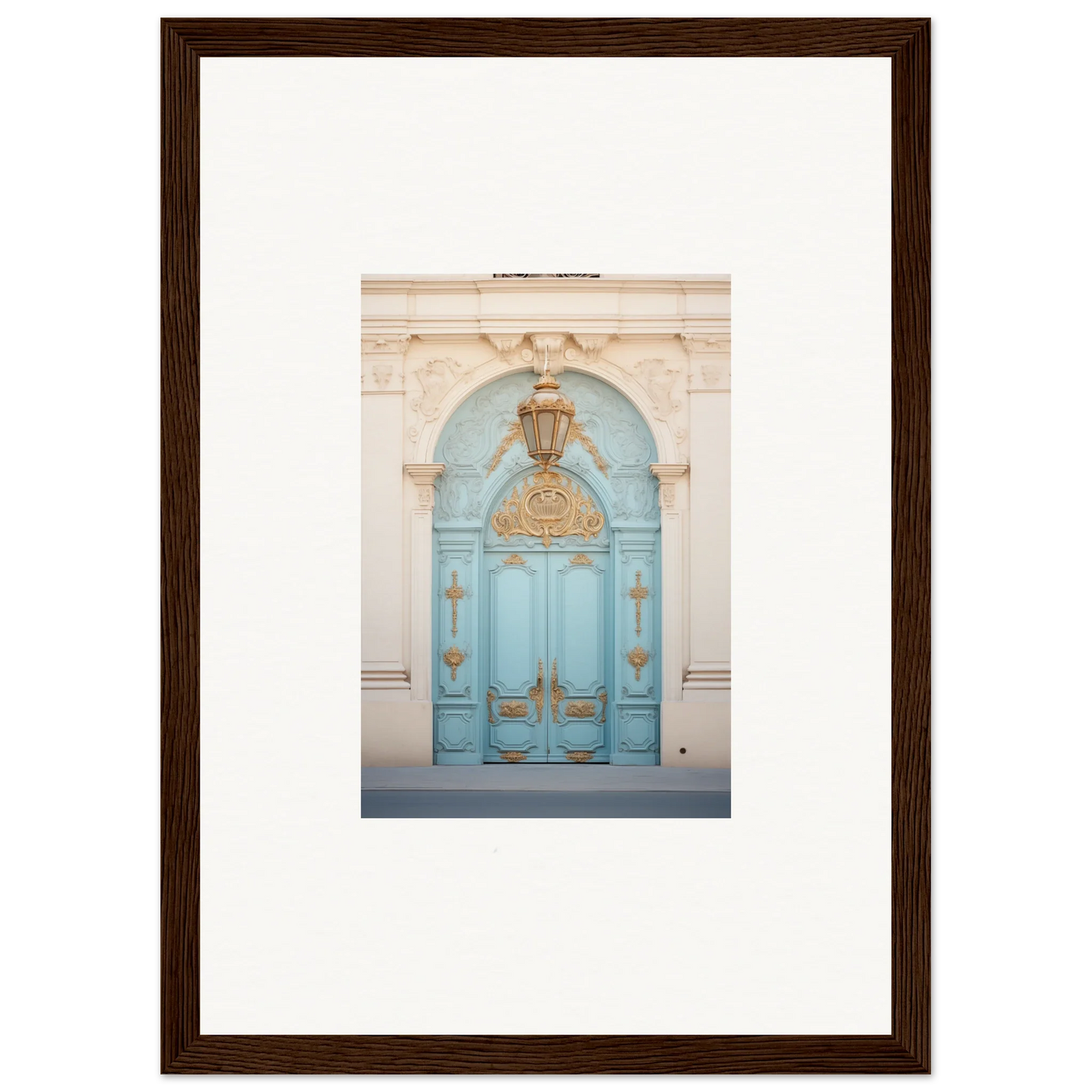 Ornate light blue door and archway in Ethereal Thresholding Gate special edition art™