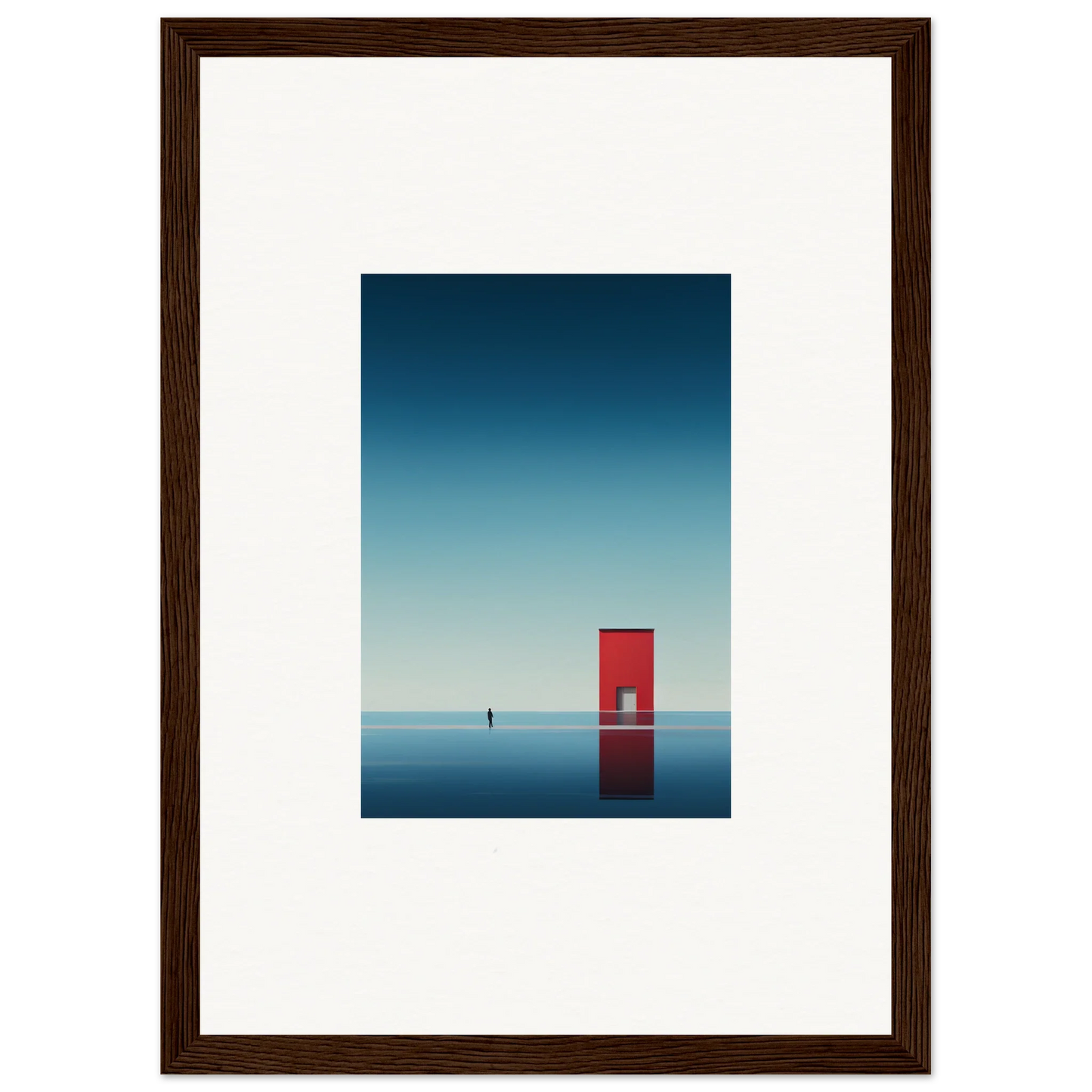 A red doorway in water from Open Horizon: Inception, a premium framed wall art
