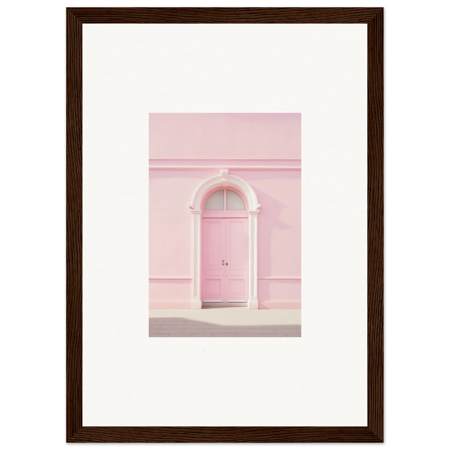 Pink door with white trim in Pearly Baccarat Dream framed wall art for your space