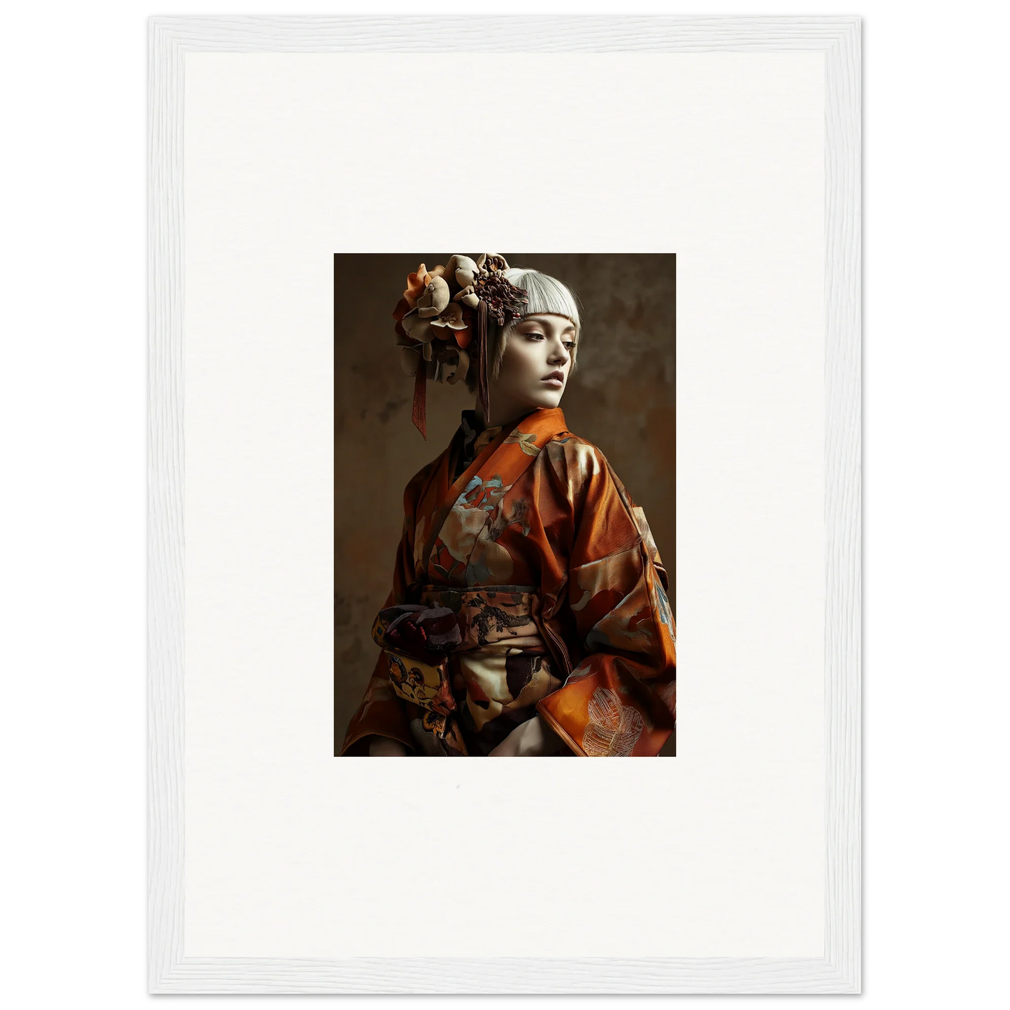 Portrait of a woman in traditional Asian attire for Serene Geisha wall art