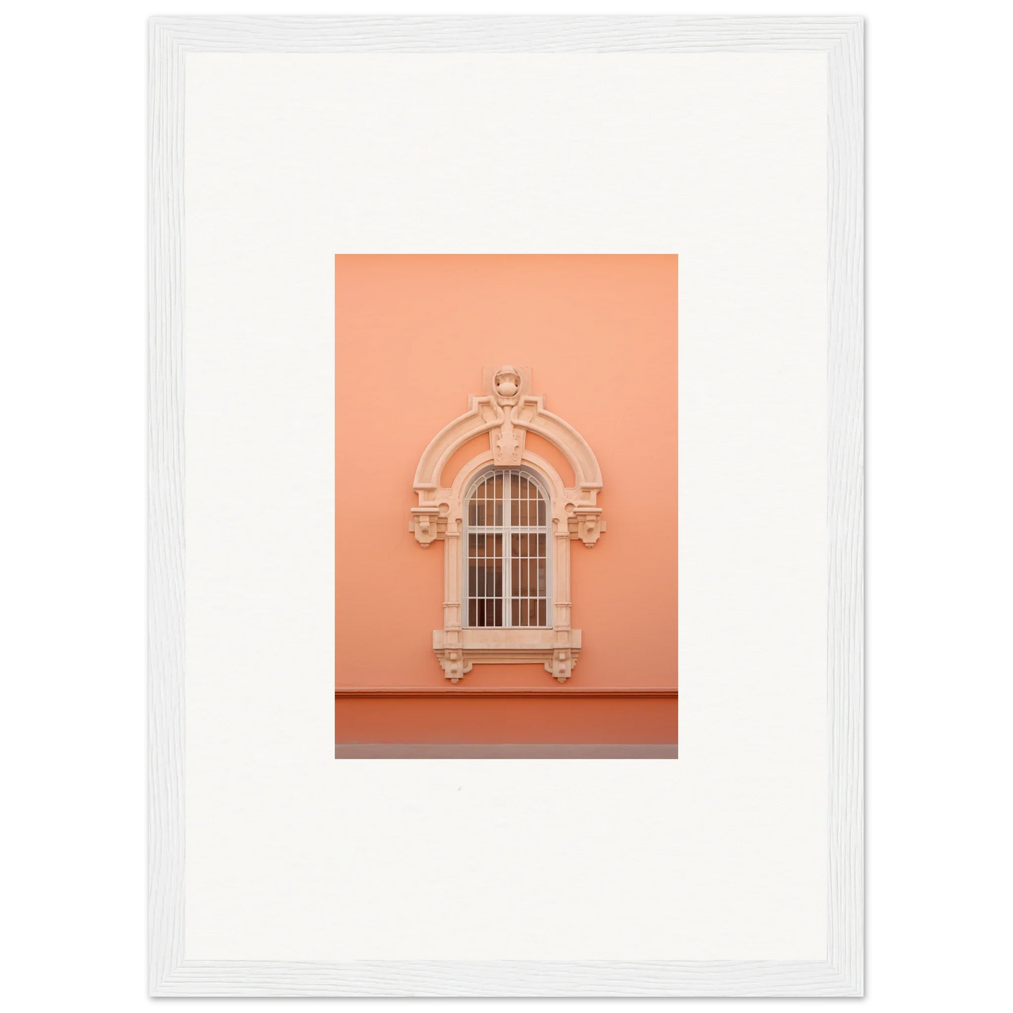 Opulent Dualities Neoclassical ornate arched window on peach wall for special edition art™