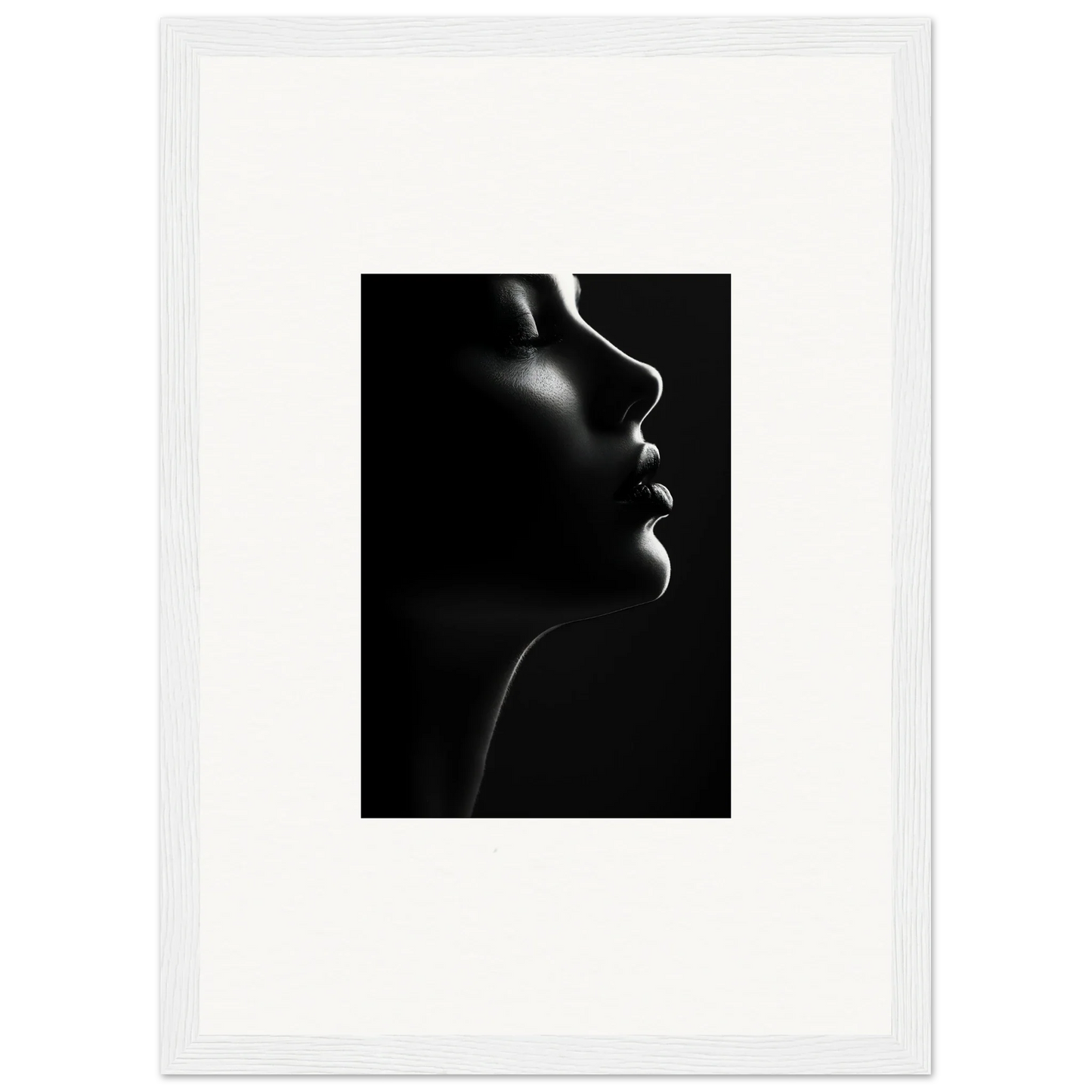 Dramatic black and white profile silhouette in Silhouette’s Siren special edition art™