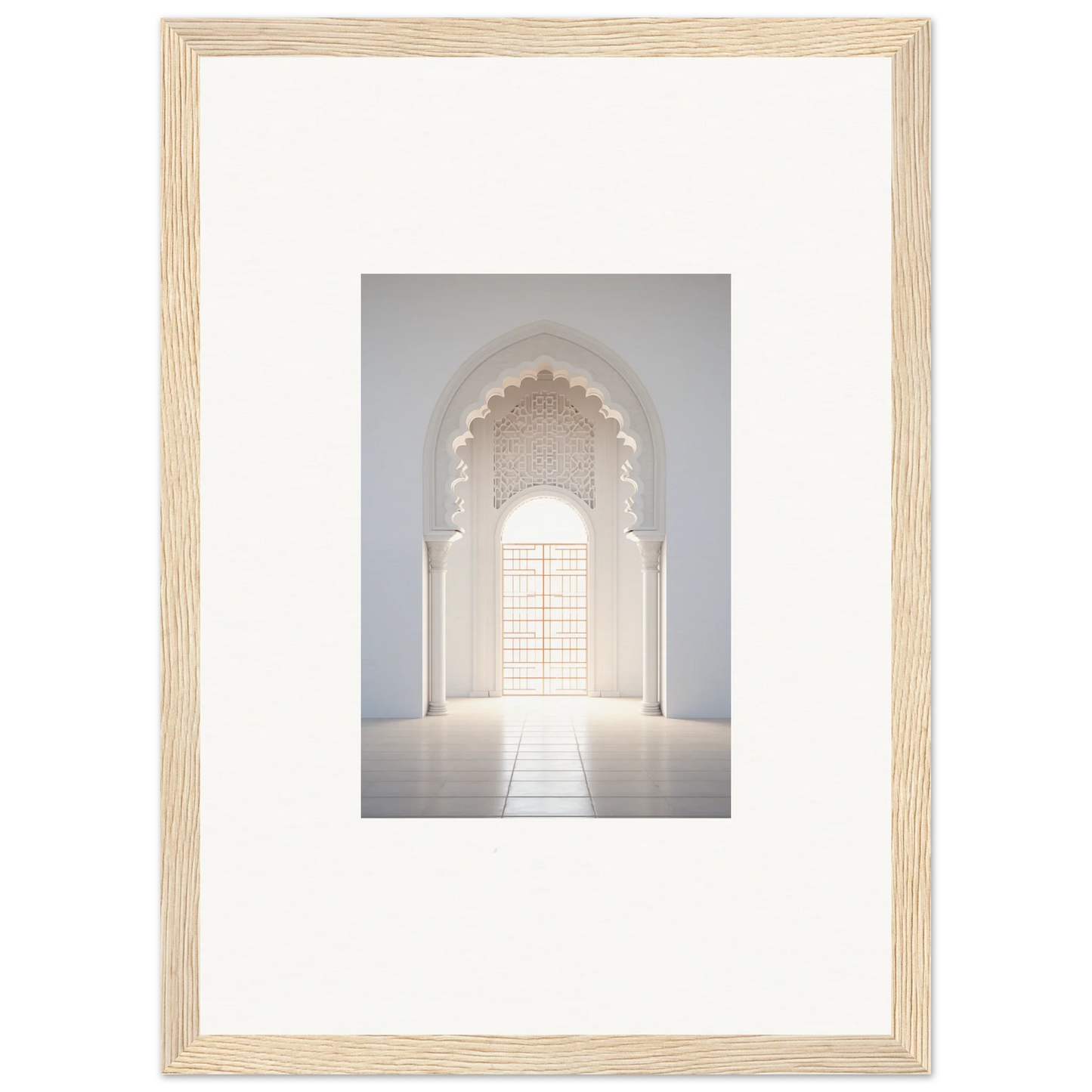 Light-colored Moorish archway with intricate details in Threshold Dreamscapes Portal