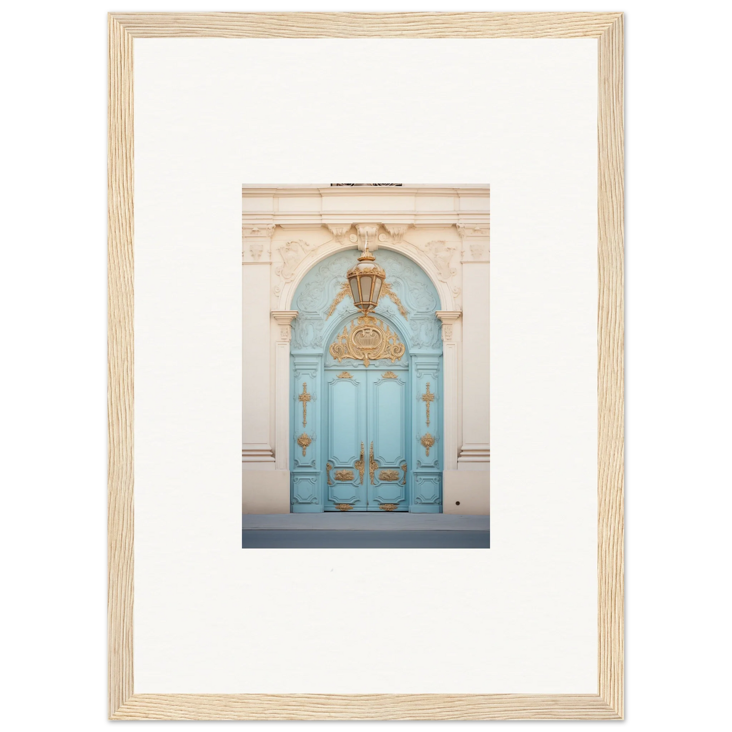 Ethereal Thresholding Gate as a special edition art™ featuring ornate light blue doors