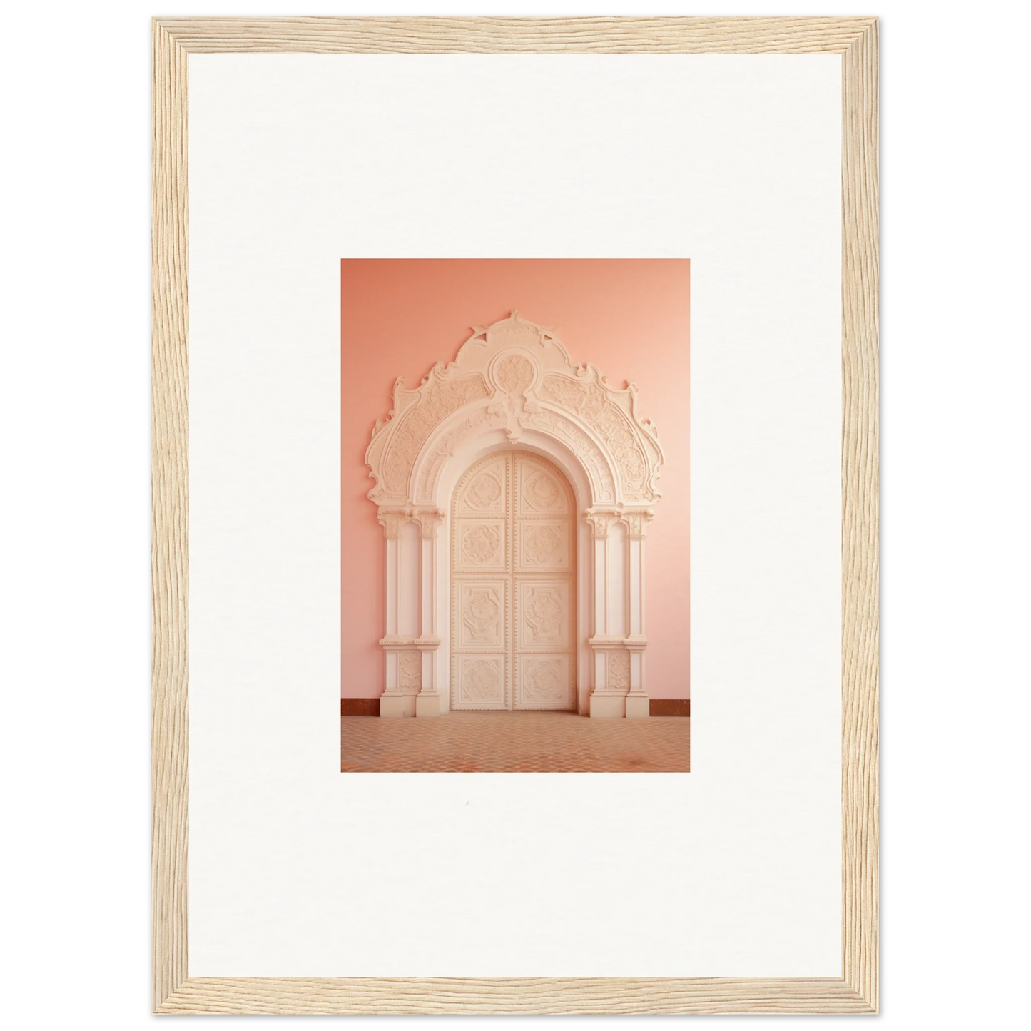 Ornate white archway and columns in Patio Reverie Sleutelenv framed wall art