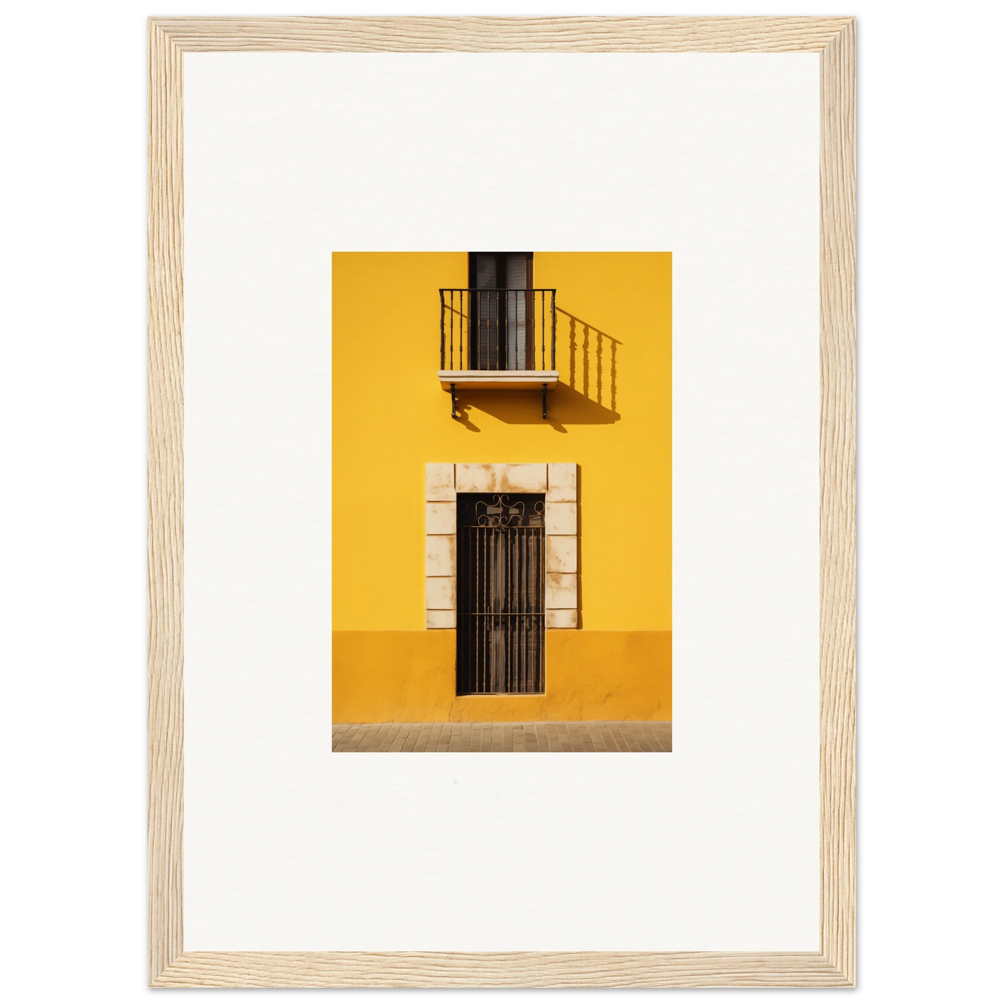 Framed art of a yellow building for Sun Custard Symphonies special edition art™