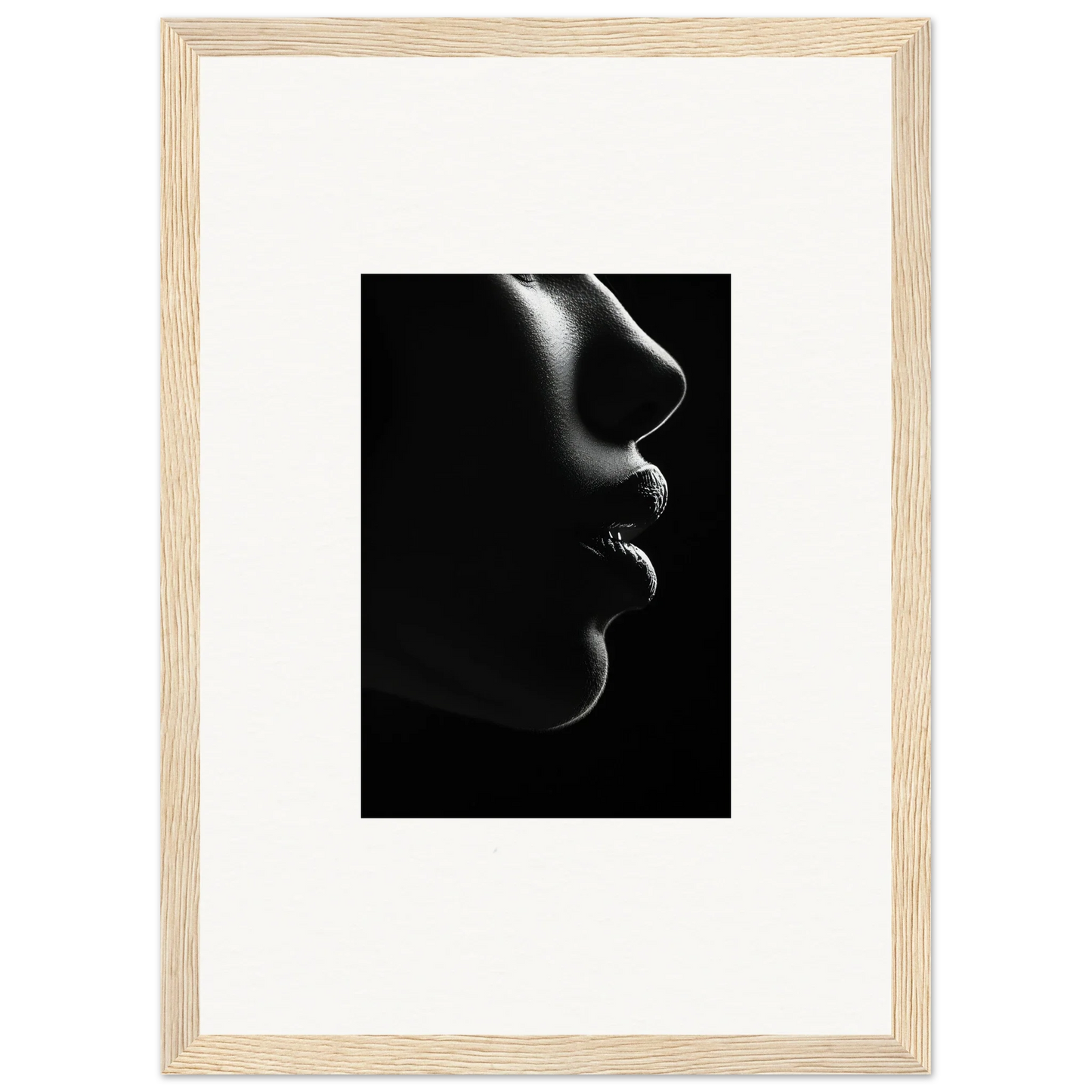 Profile silhouette capturing the essence of Silver Twilight Whispers in a framed poster