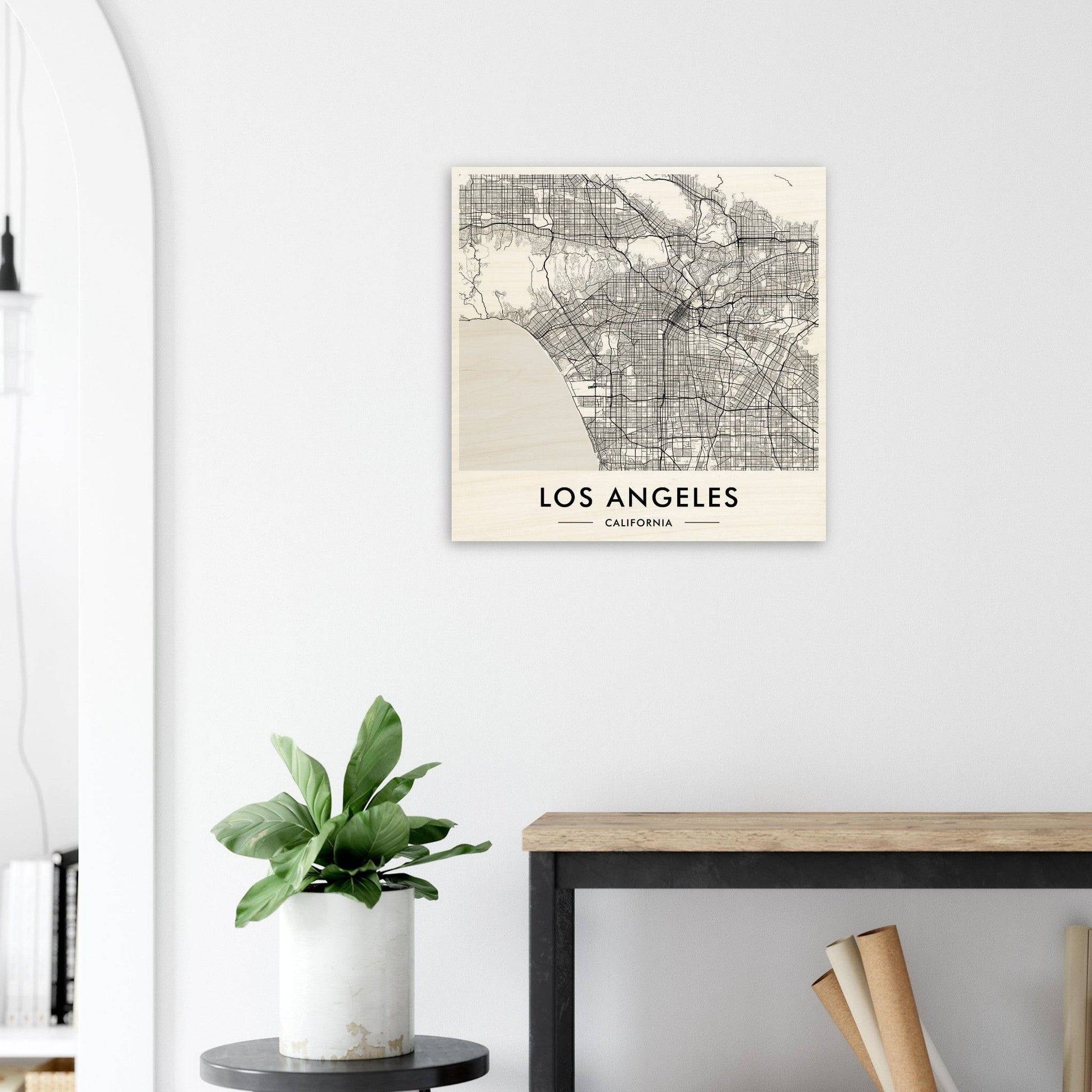 Map of Los Angeles displayed as wall art.