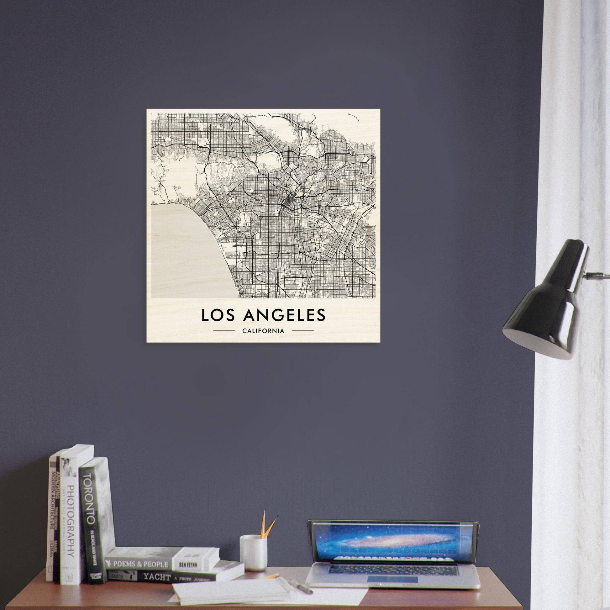 Map of Los Angeles displayed as wall art.