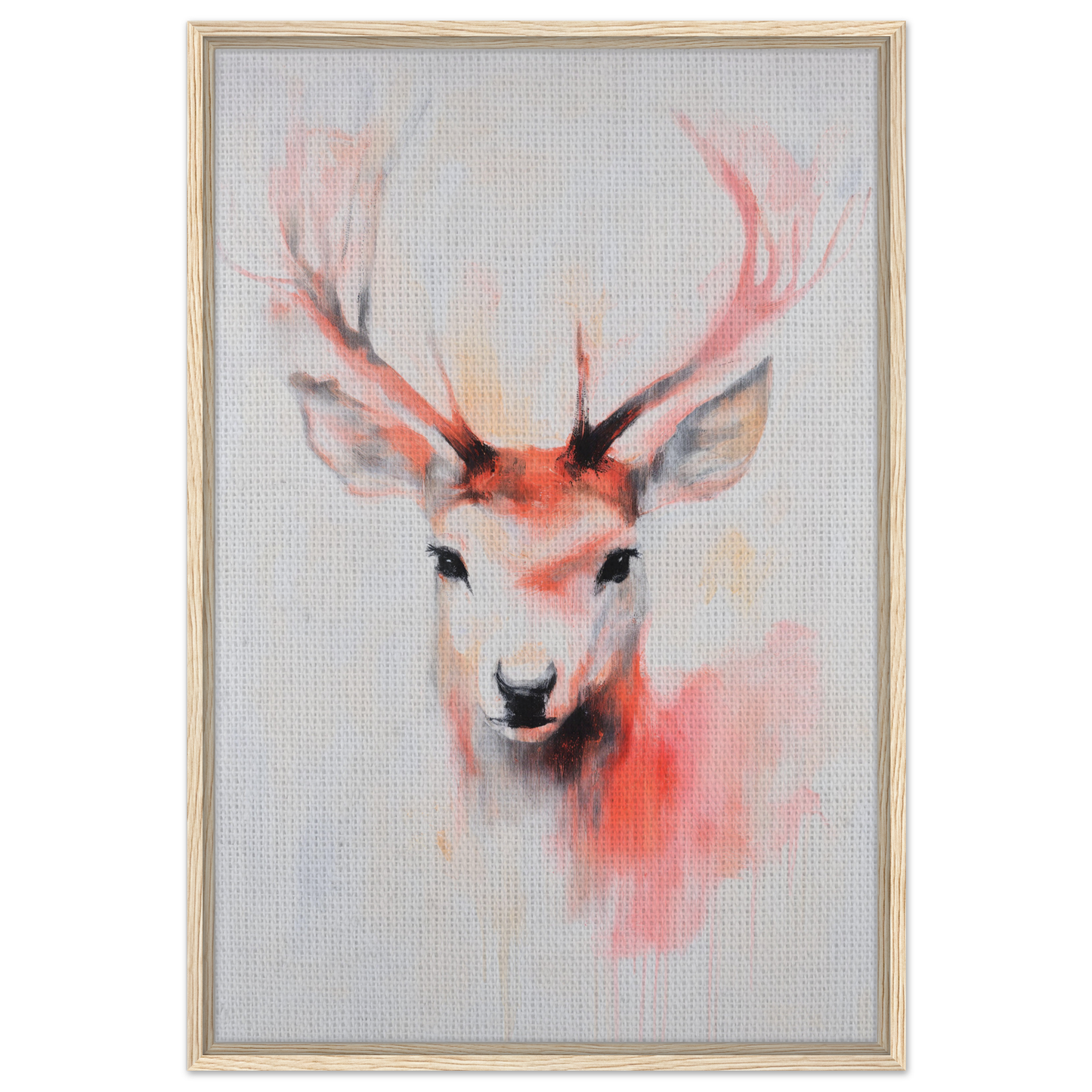 Watercolor painting of a deer’s head showcasing Antlers’ Vivid Elegance in room decor