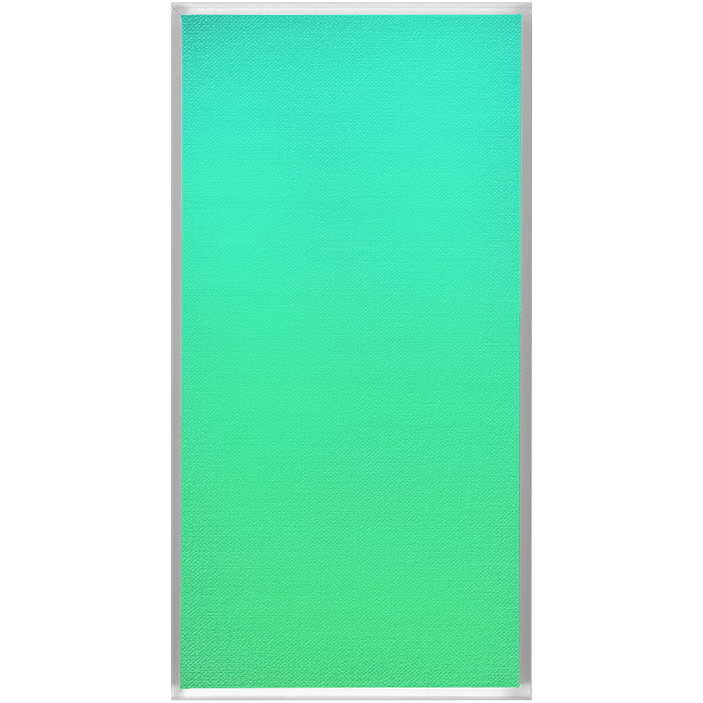 Bright turquoise rectangular panel with a thin white border.