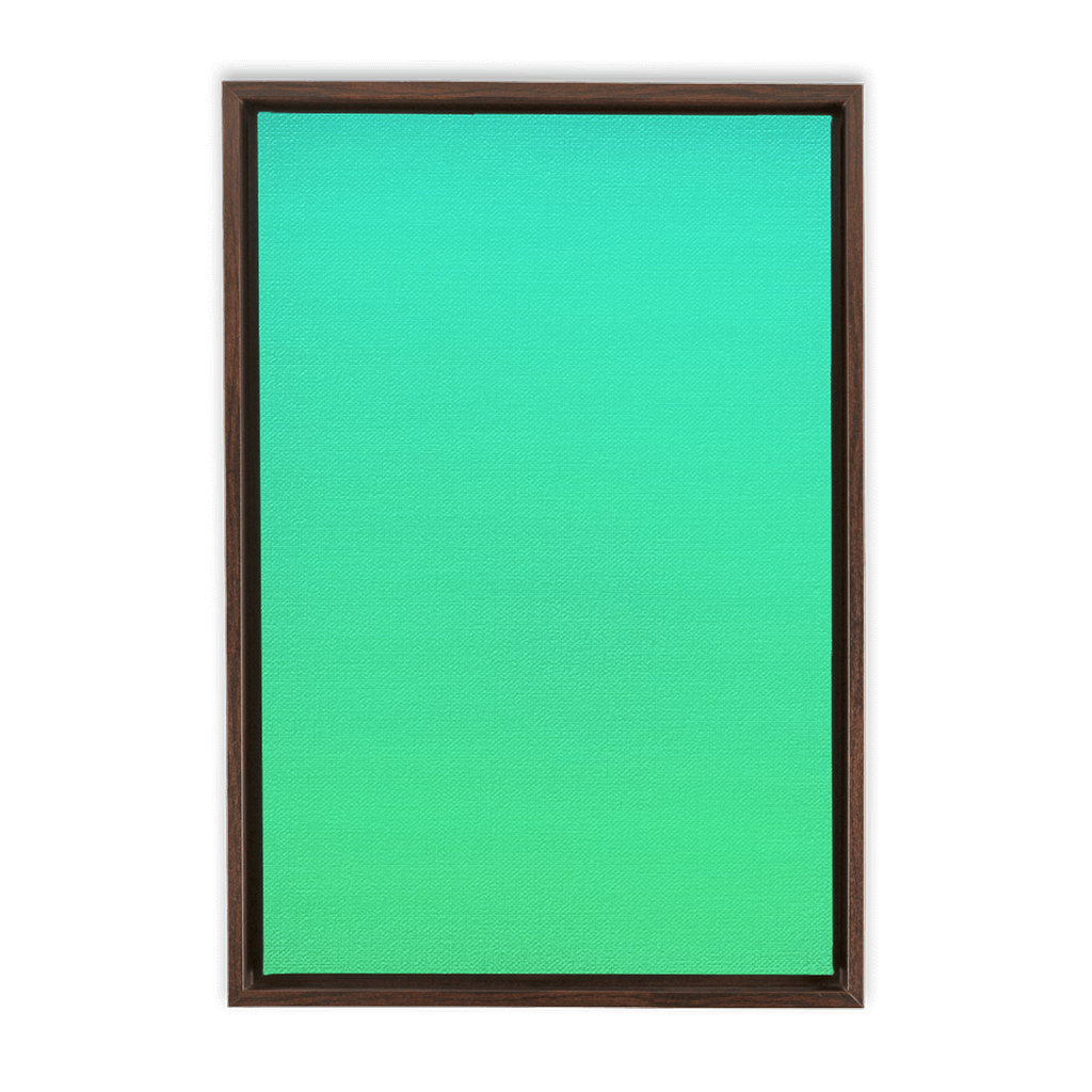 Framed rectangle with a bright turquoise or mint green interior.
