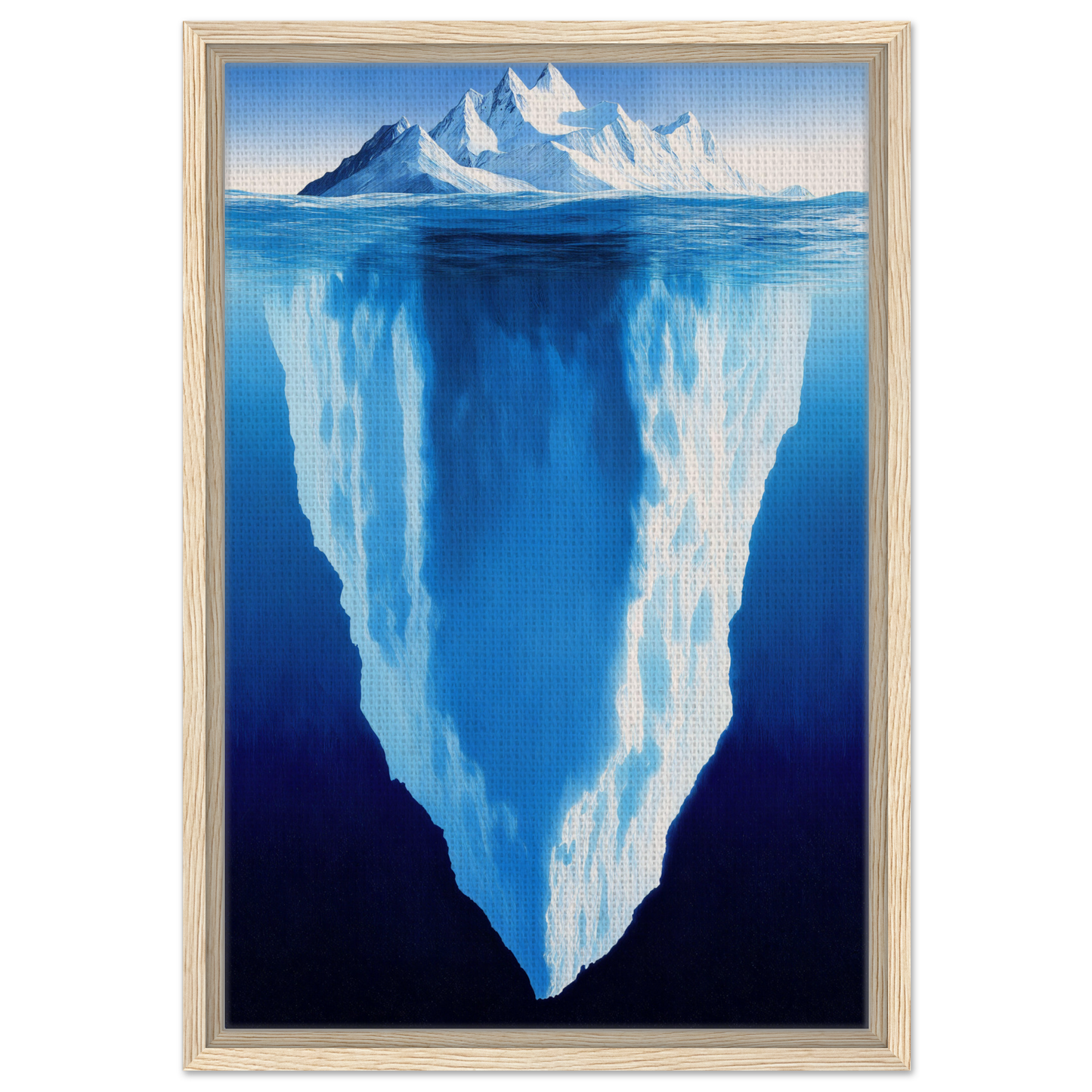 Iceberg with large underwater portion featured in Beneath Bluetide Illusions room decor