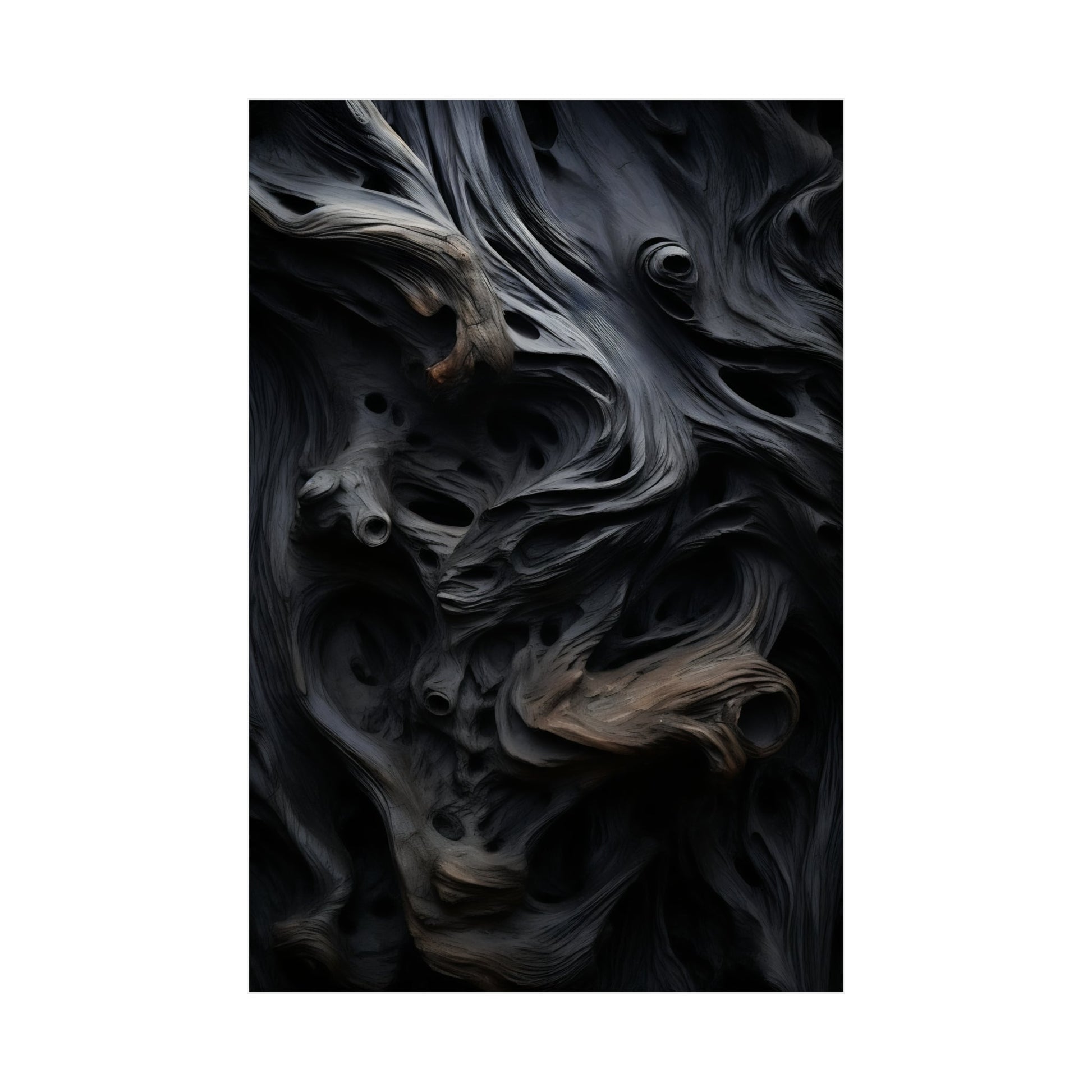 A black and white abstract painting