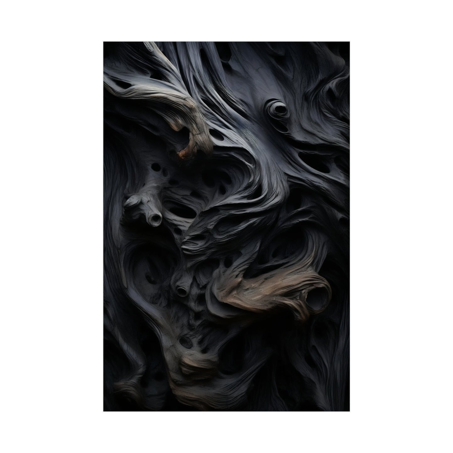 A black and white abstract painting