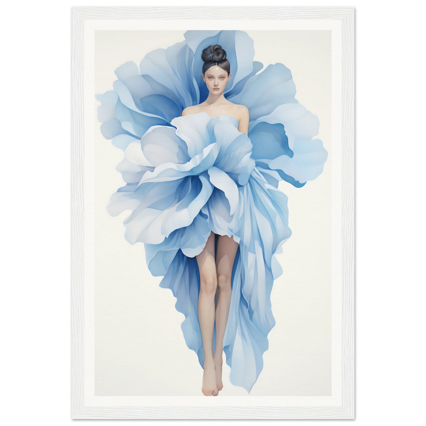 A blue dress with a woman’s body in the middle