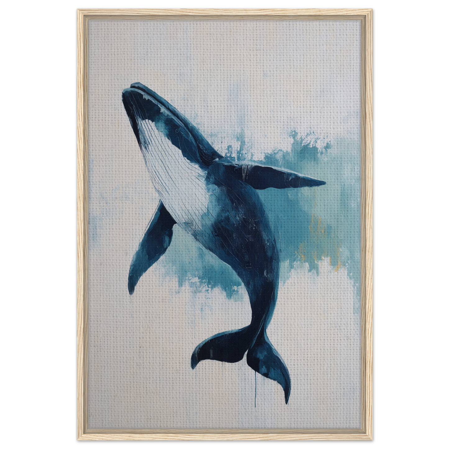 Humpback whale in blue and white for Blue Whale Waltz room decor