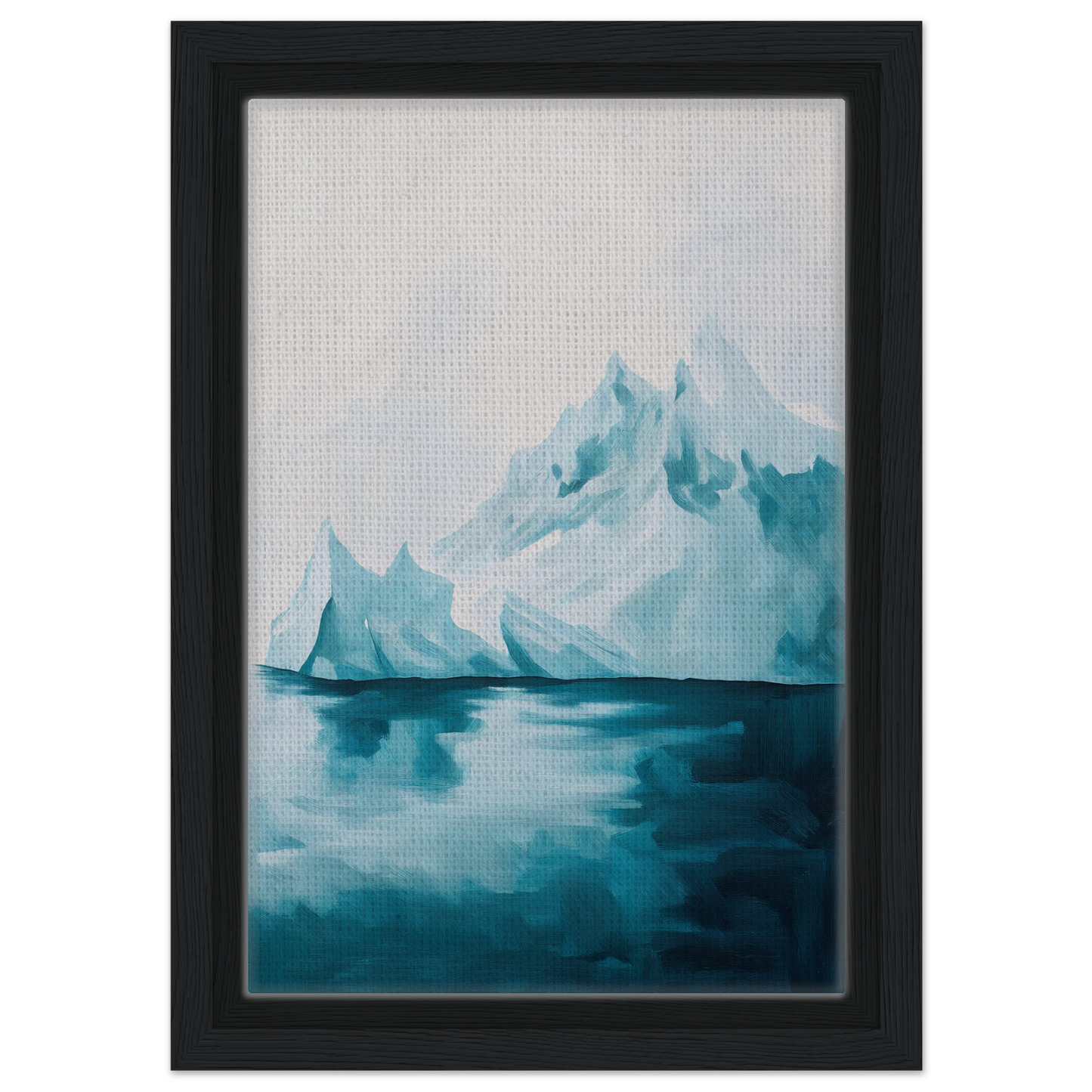 Framed canvas print of Blued Isolation Rapture featuring an iceberg reflection