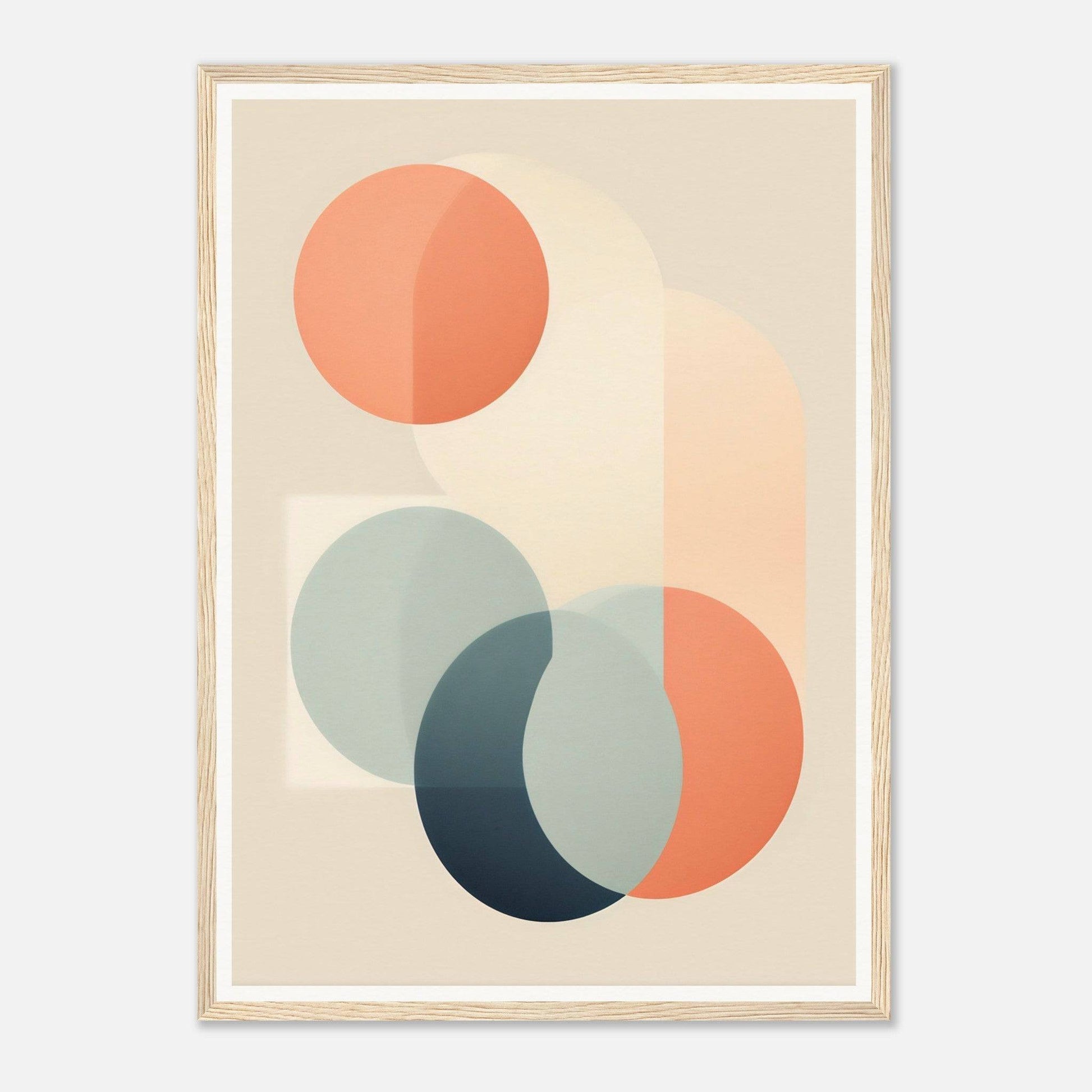 Abstract geometric composition featuring overlapping circles in muted pastel colors.