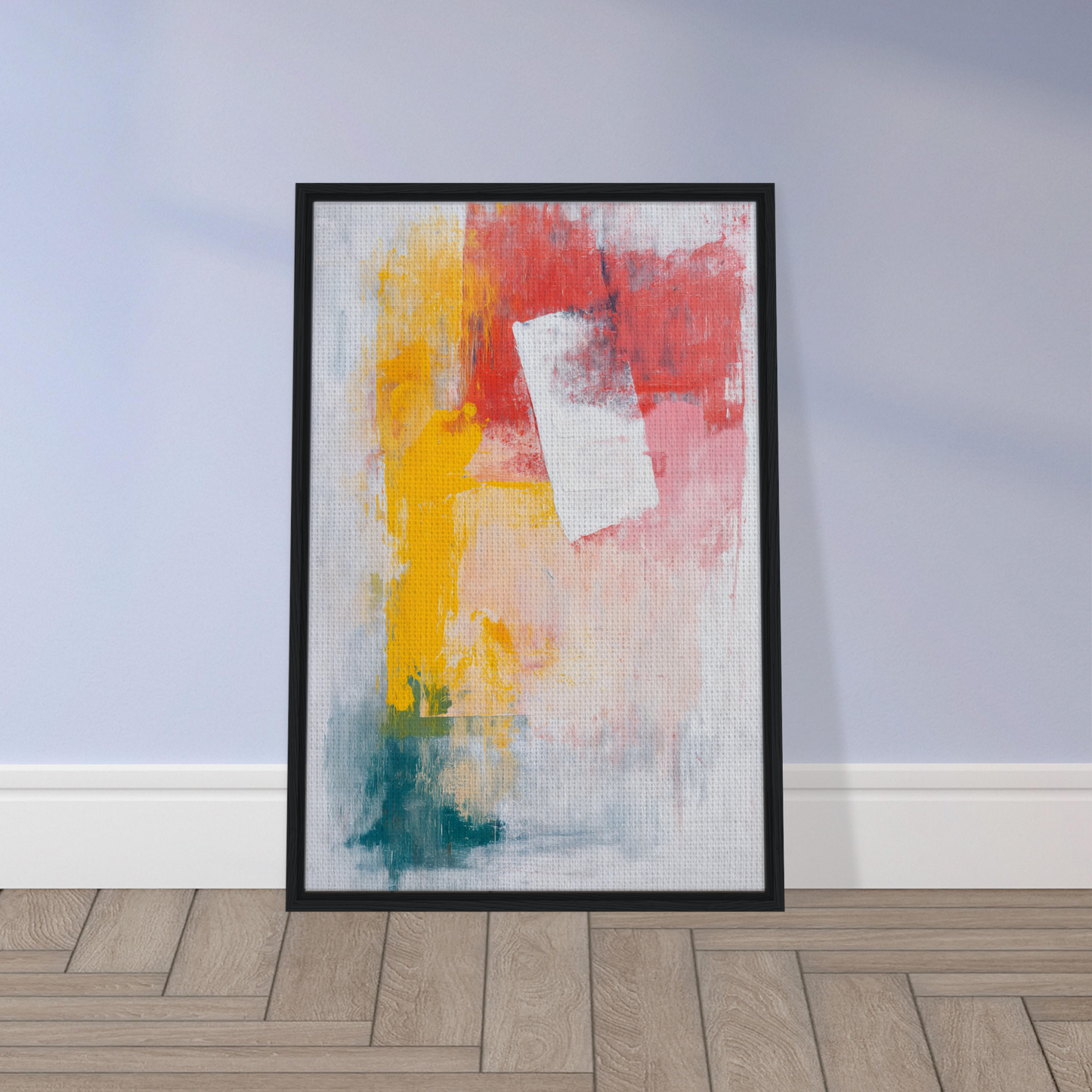 Framed abstract painting in vibrant colors for stylish room decor, Canvas Chaos Ballet