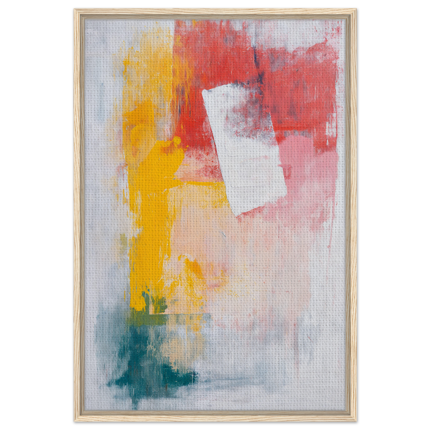 Vibrant abstract painting from Canvas Chaos Ballet with bold colors on a pale background