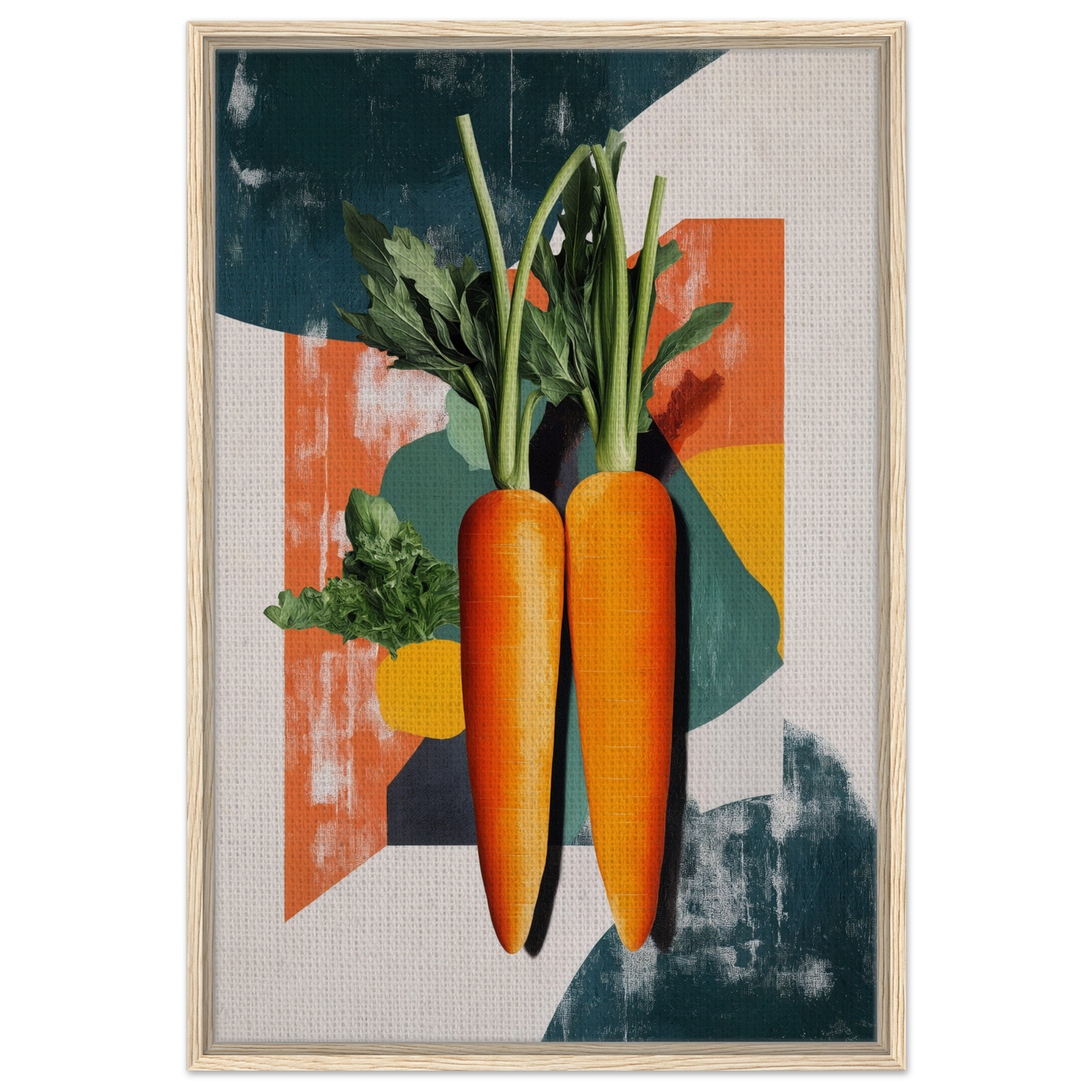 Vibrant orange carrots with green tops in Carrot Kaleidoscope Dreamscape room decor