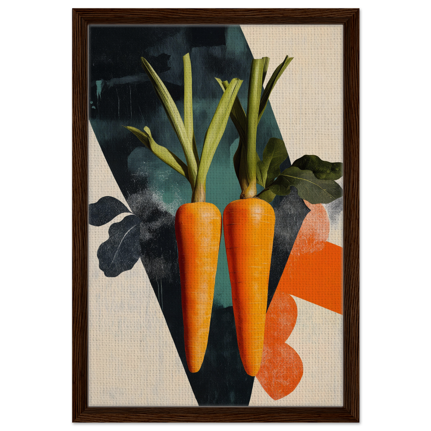 Vibrant orange carrots with green tops in Carrot Zenith Fragments for stylish room decor
