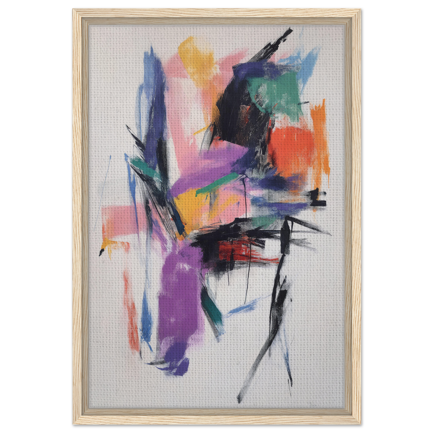 Vibrant abstract painting titled Chaos Color Waltz, ideal for framed canvas art room decor