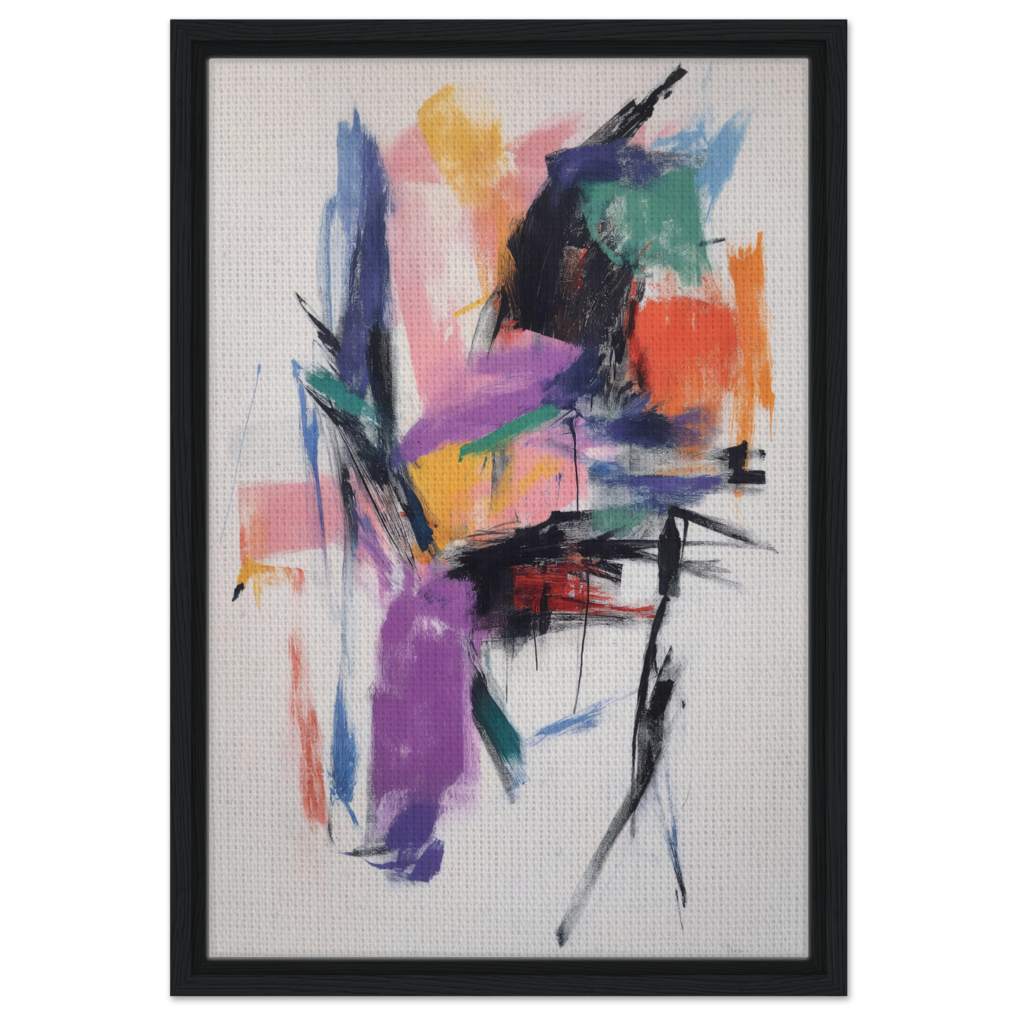 Abstract painting titled Chaos Color Waltz featuring vibrant brushstrokes for room decor