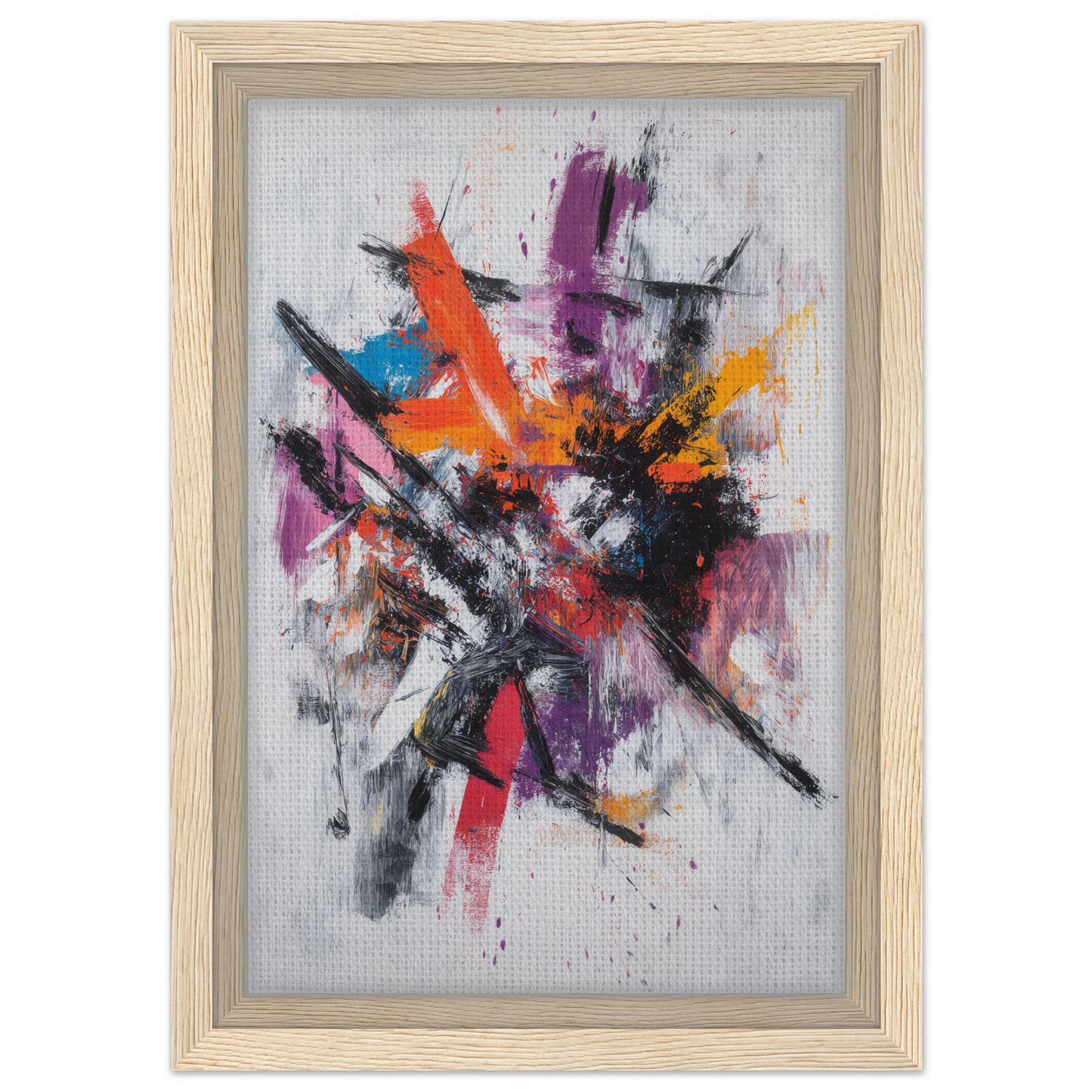 Abstract painting titled Chaotic Color Symphony in vibrant colors, ideal for room decor