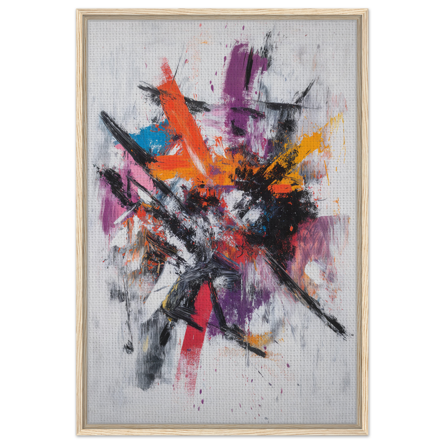 Abstract painting featuring vibrant hues for the Chaotic Color Symphony room decor