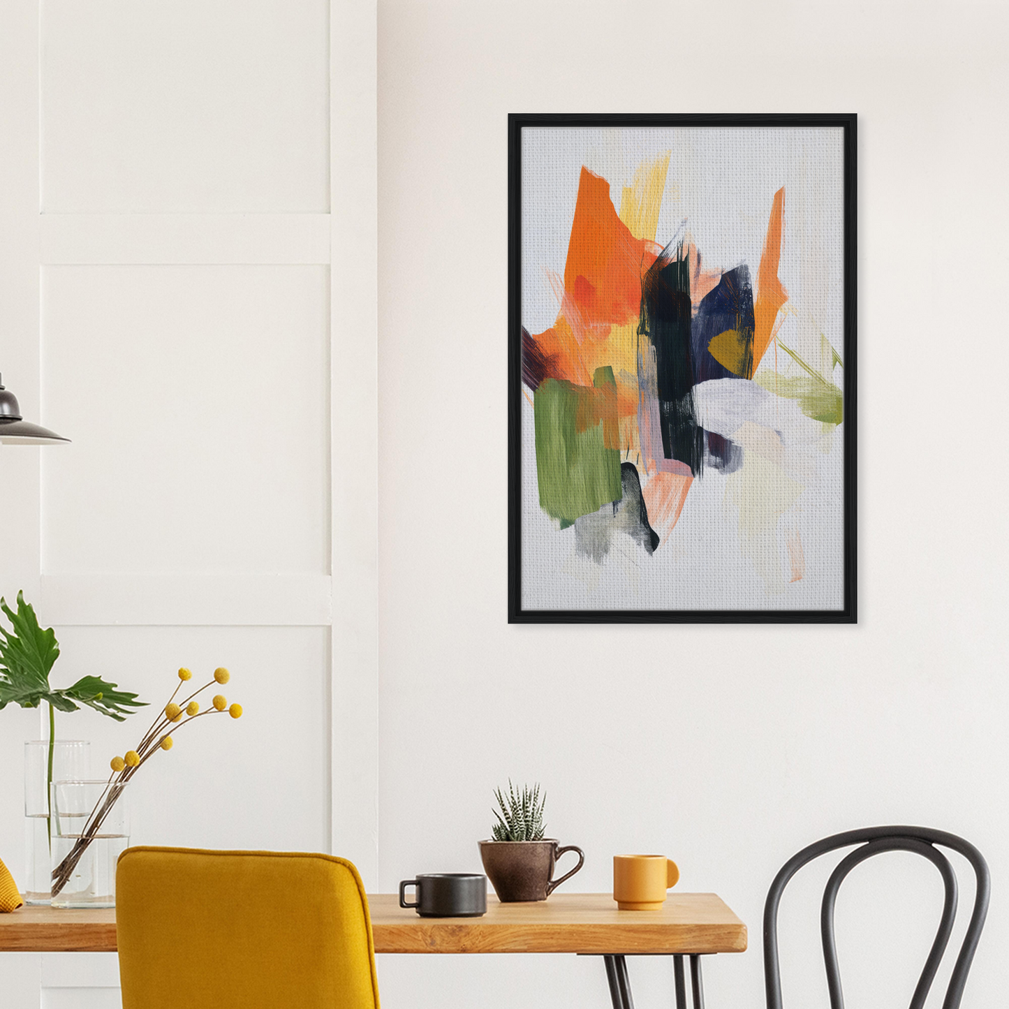 Abstract painting titled Chaotic Color Waltz with bold brushstrokes in vivid hues