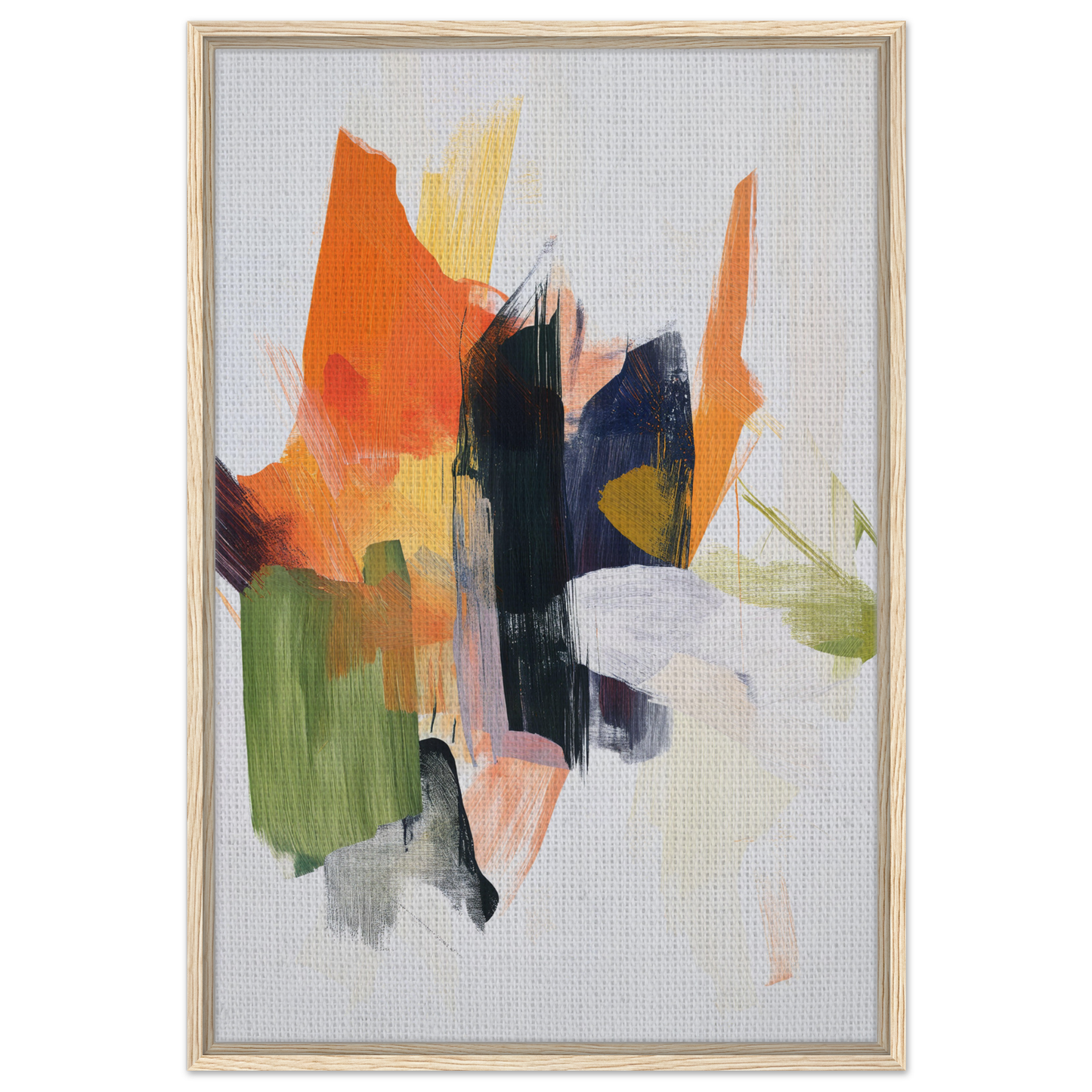 Abstract painting titled Chaotic Color Waltz showcasing bold brushstrokes for room decor